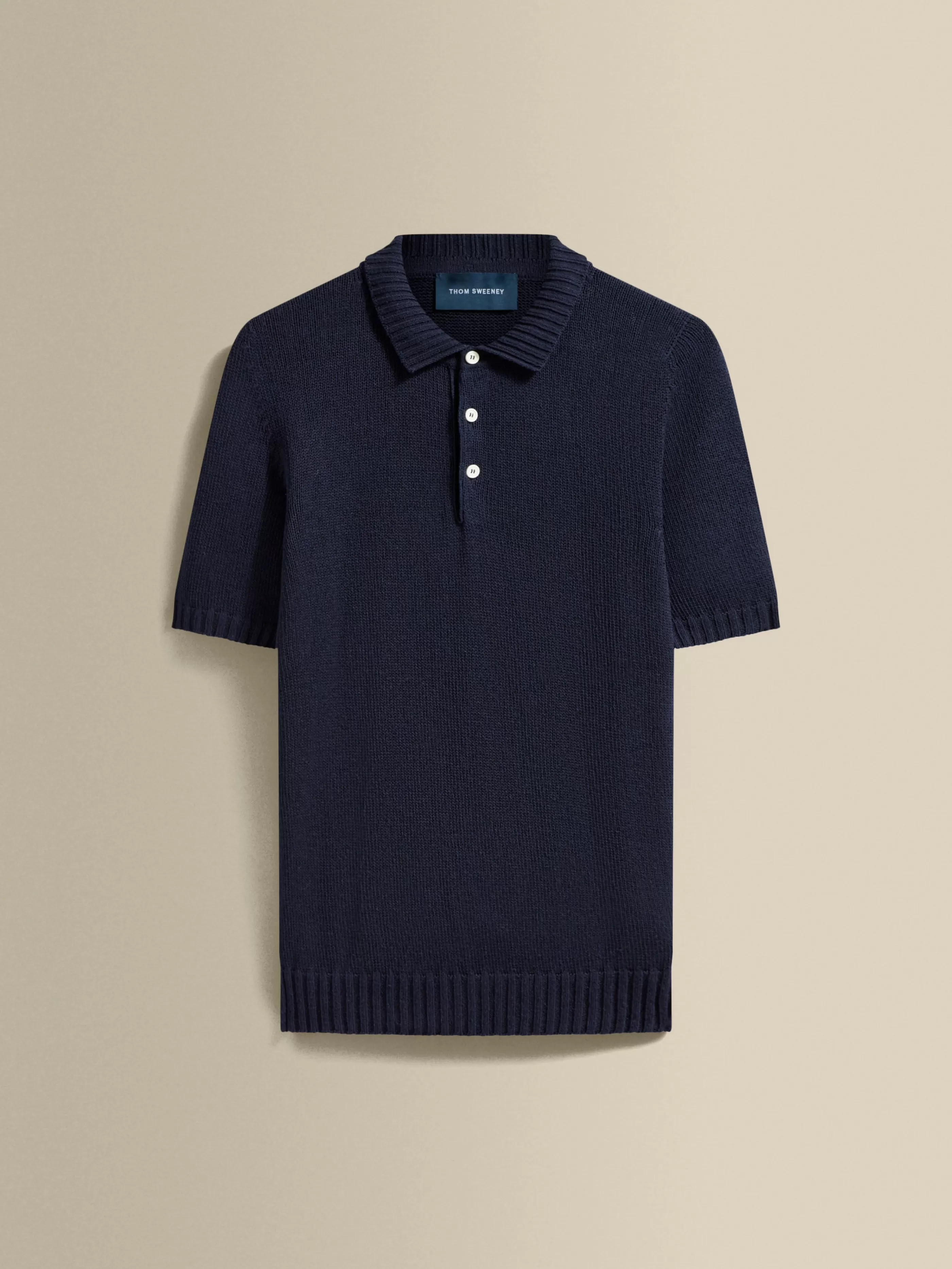 Thom Sweeney Bourette Silk Wide Gauge Cable Polo Shirt
