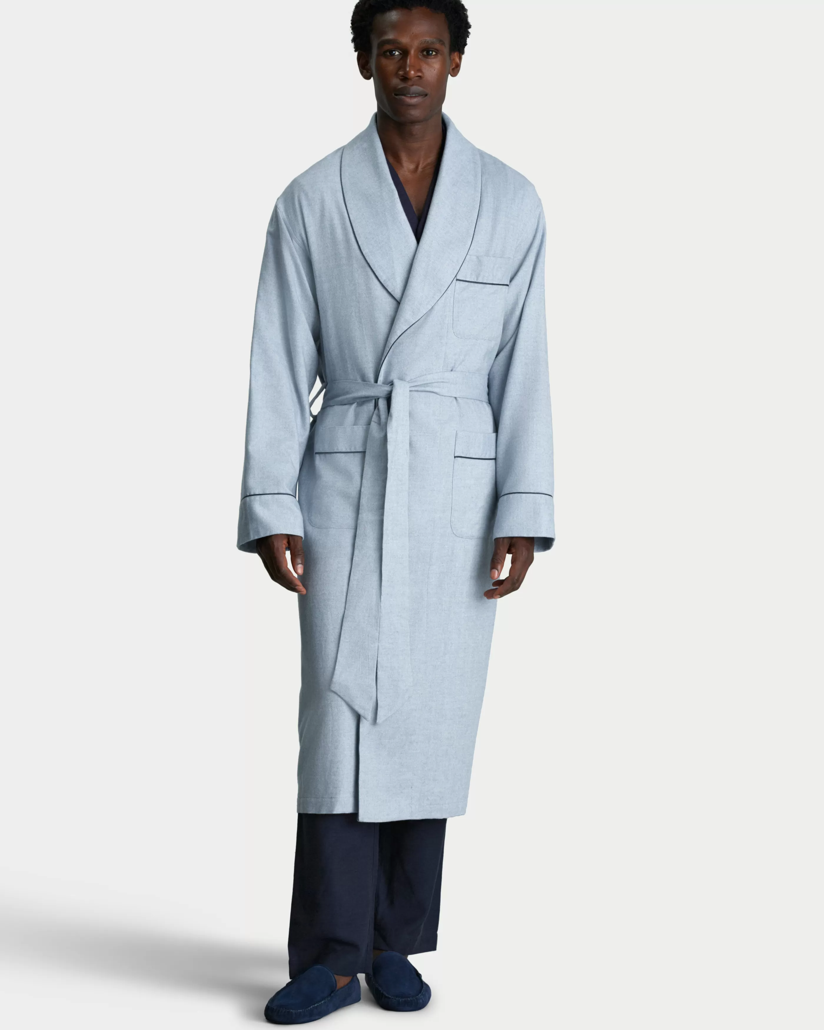 Thom Sweeney Brushed Cotton Dressing Gown