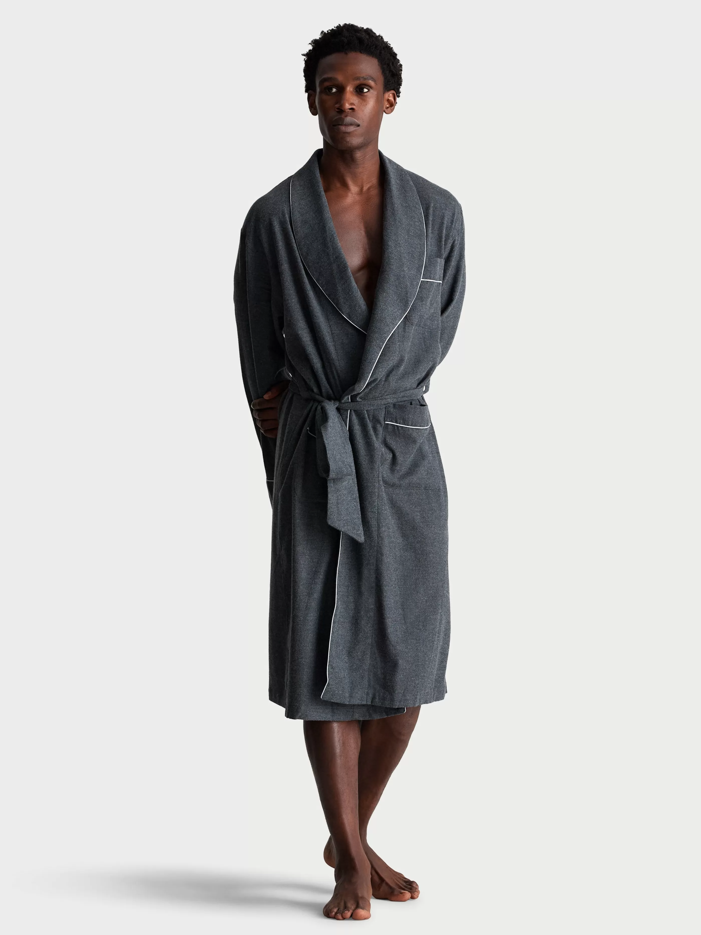 Thom Sweeney Brushed Cotton Dressing Gown