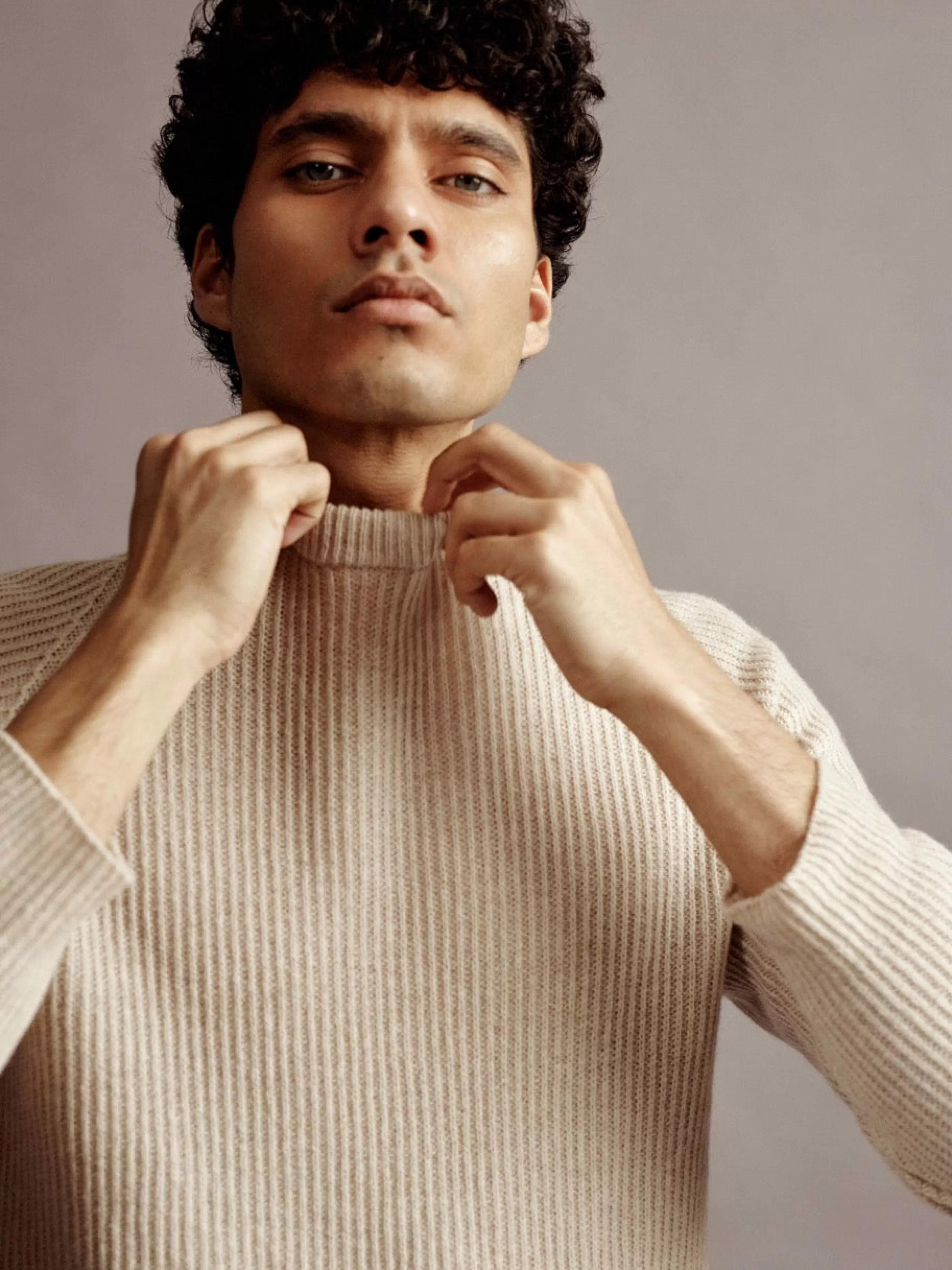 Thom Sweeney Cashmere Fisherman Rib Sweater