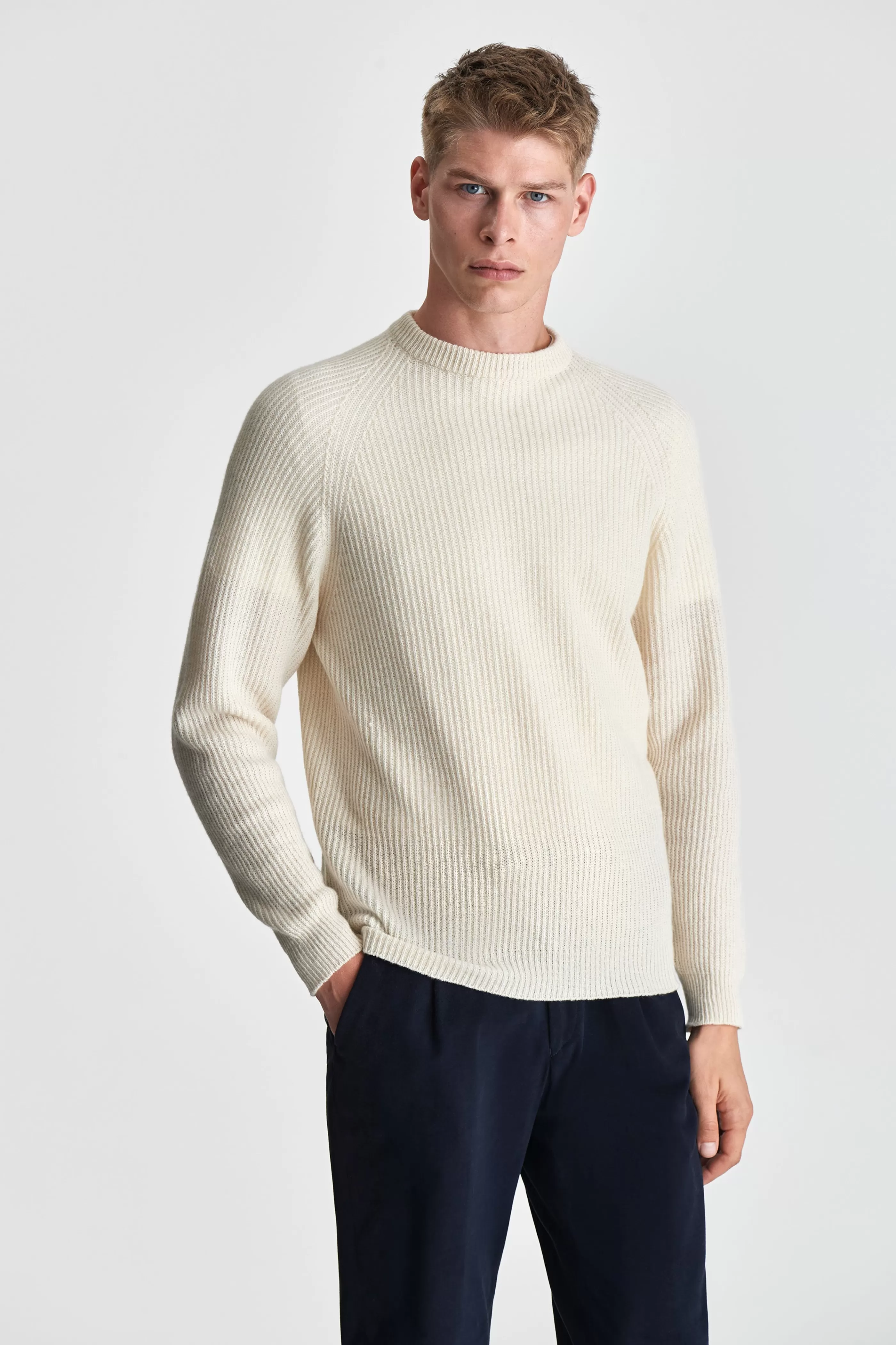 Thom Sweeney Cashmere Fisherman Rib Sweater
