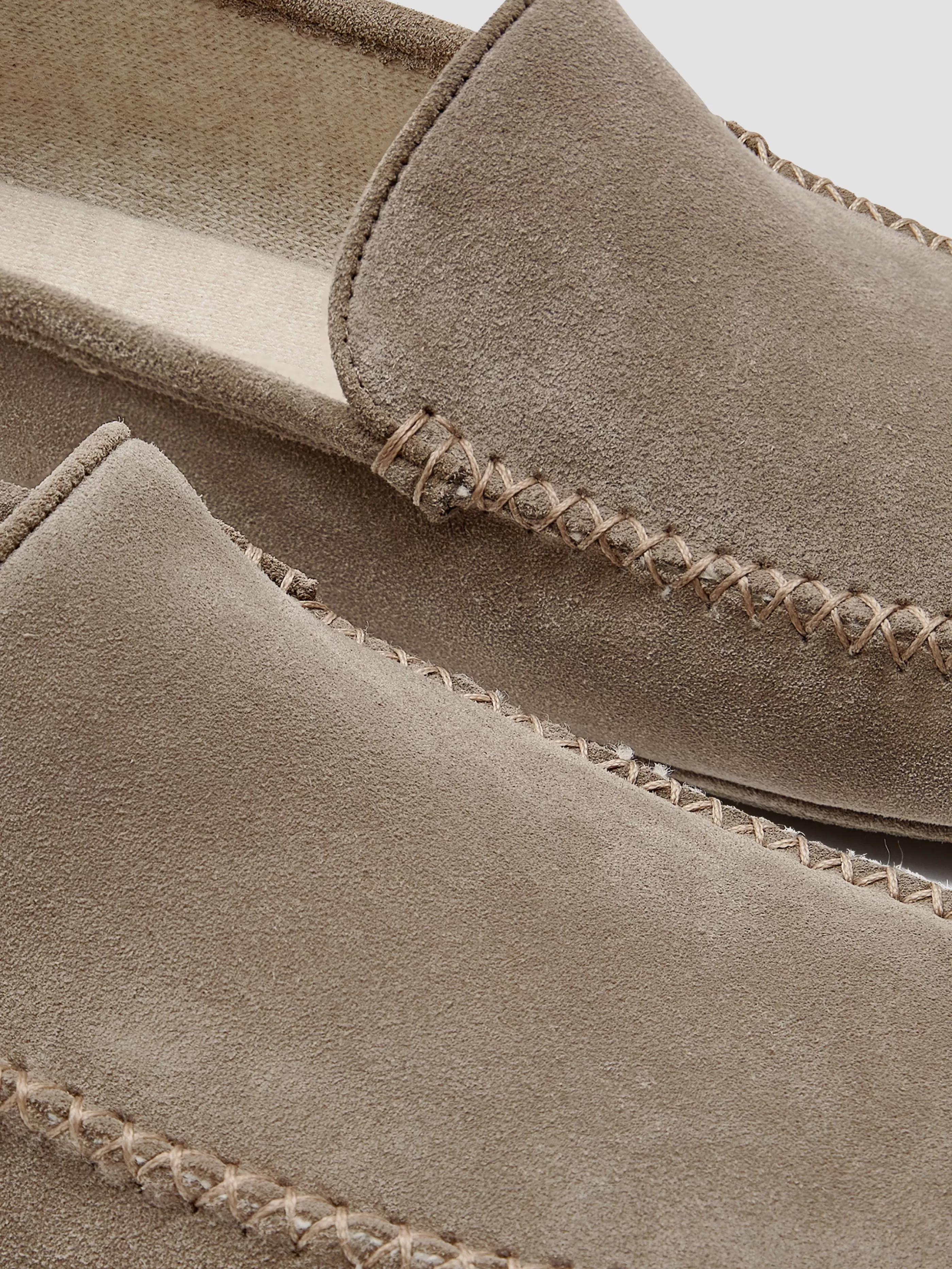 Thom Sweeney Cashmere Lined Suede Slippers