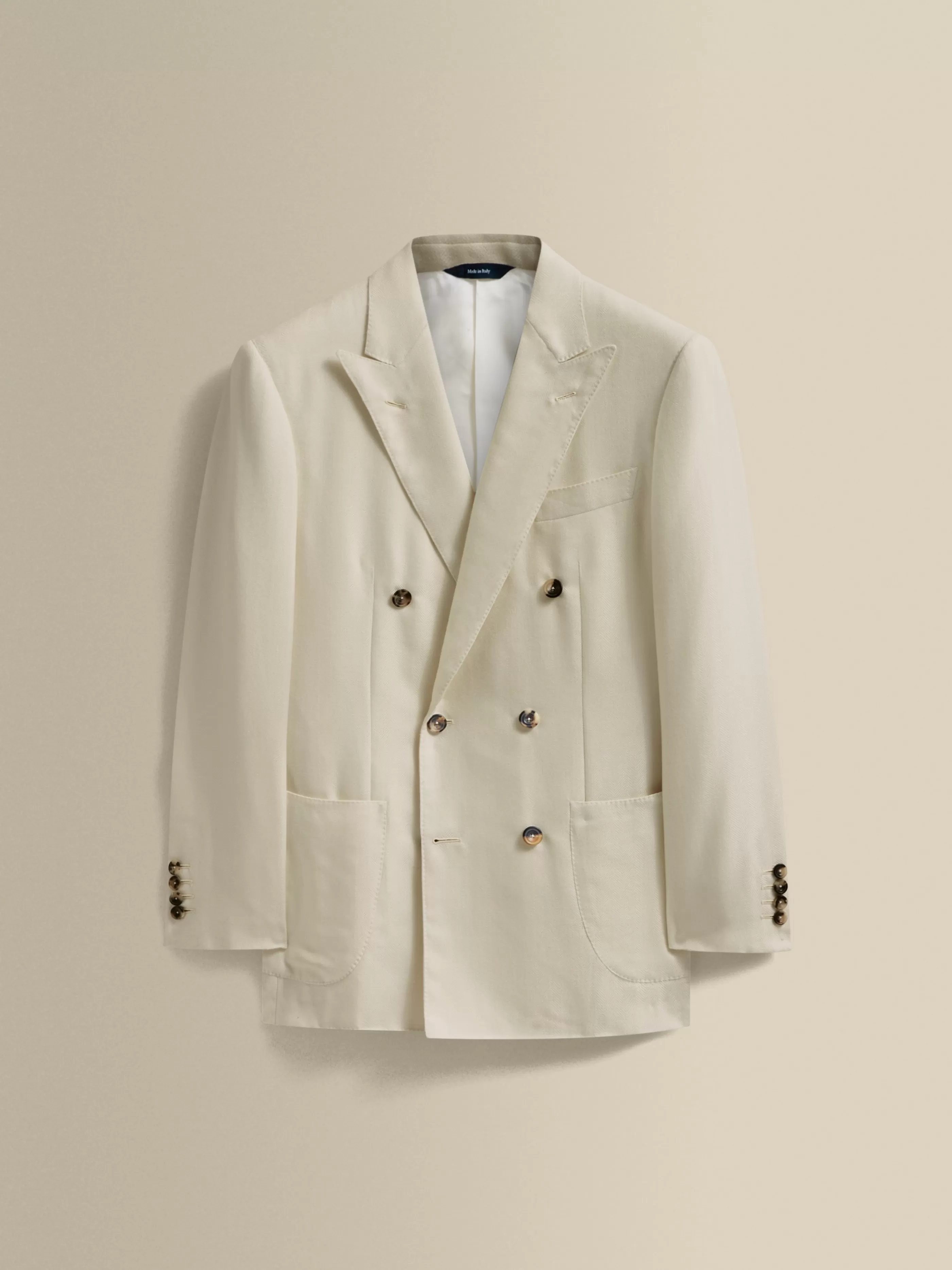 Thom Sweeney Cashmere Silk Double Breasted Peak Lapel Jacket