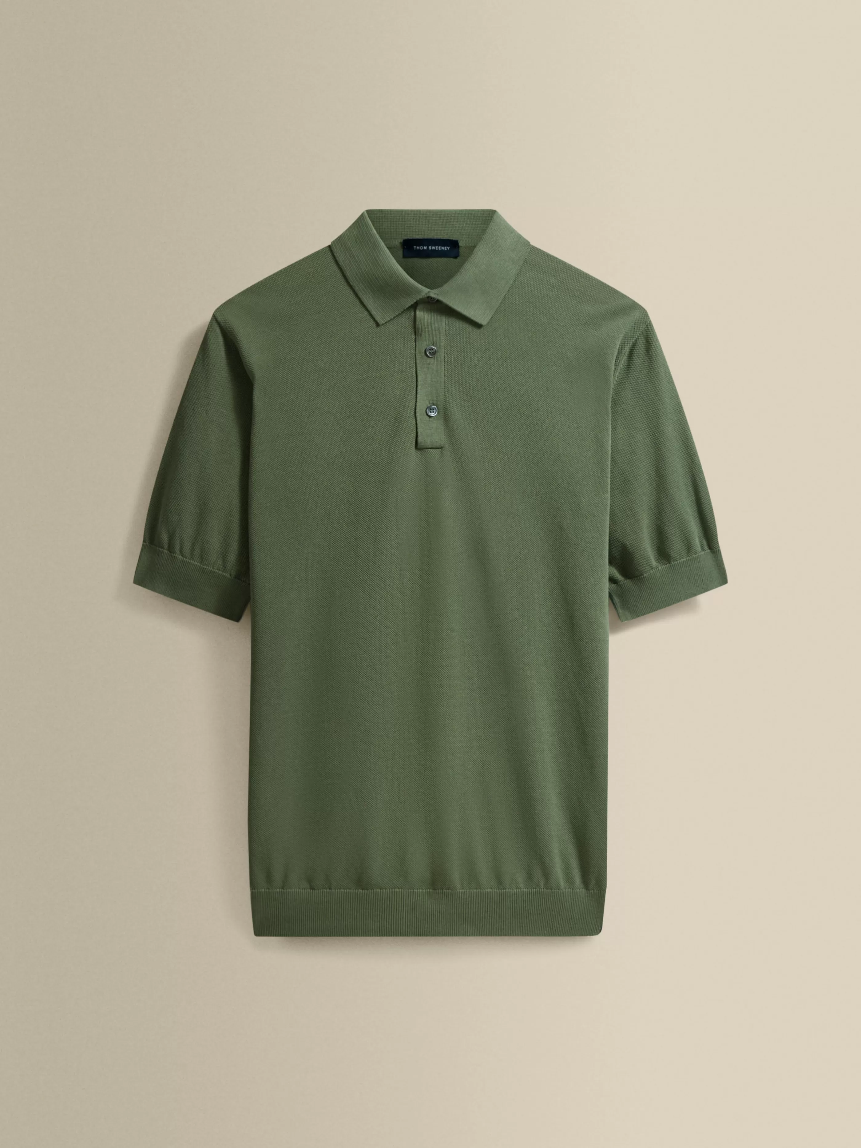Thom Sweeney Cotton Air Crepe Polo Shirt