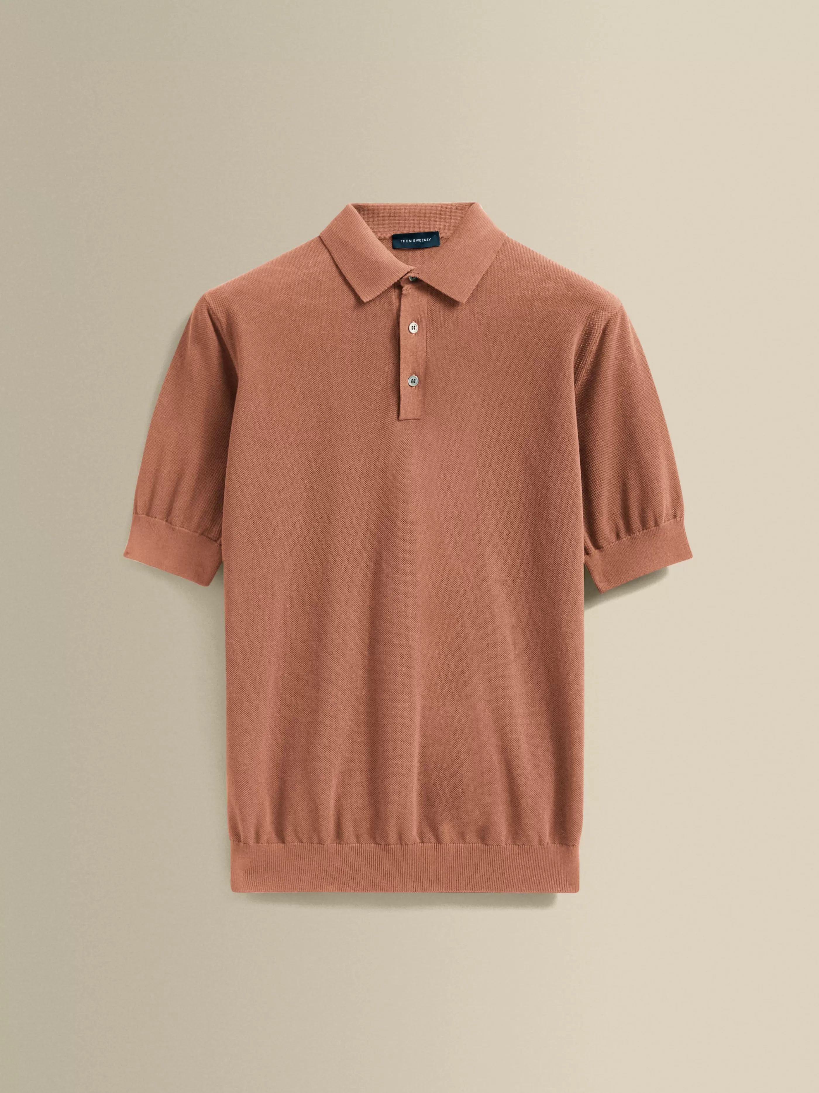 Thom Sweeney Cotton Air Crepe Polo Shirt