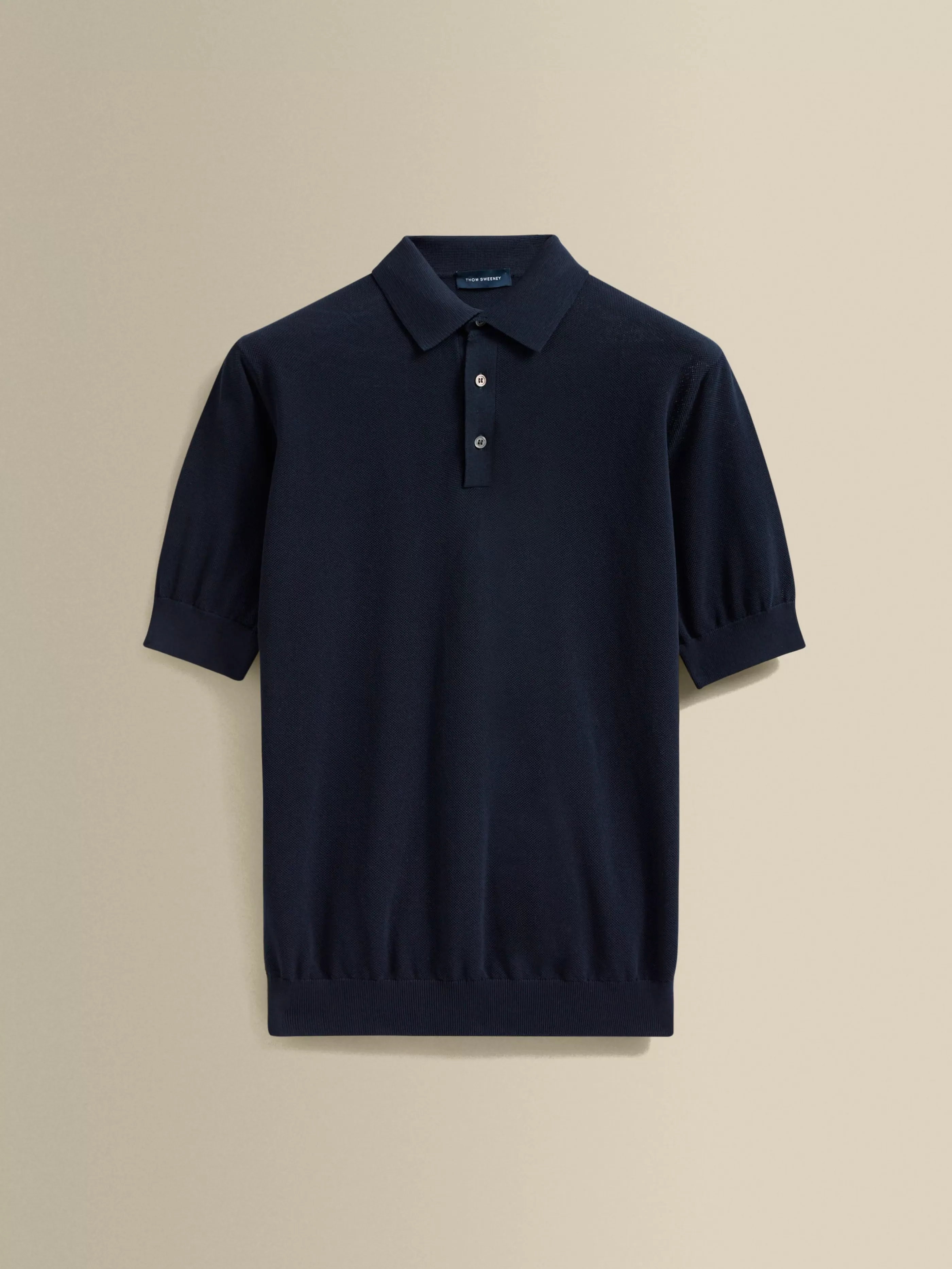 Thom Sweeney Cotton Air Crepe Polo Shirt