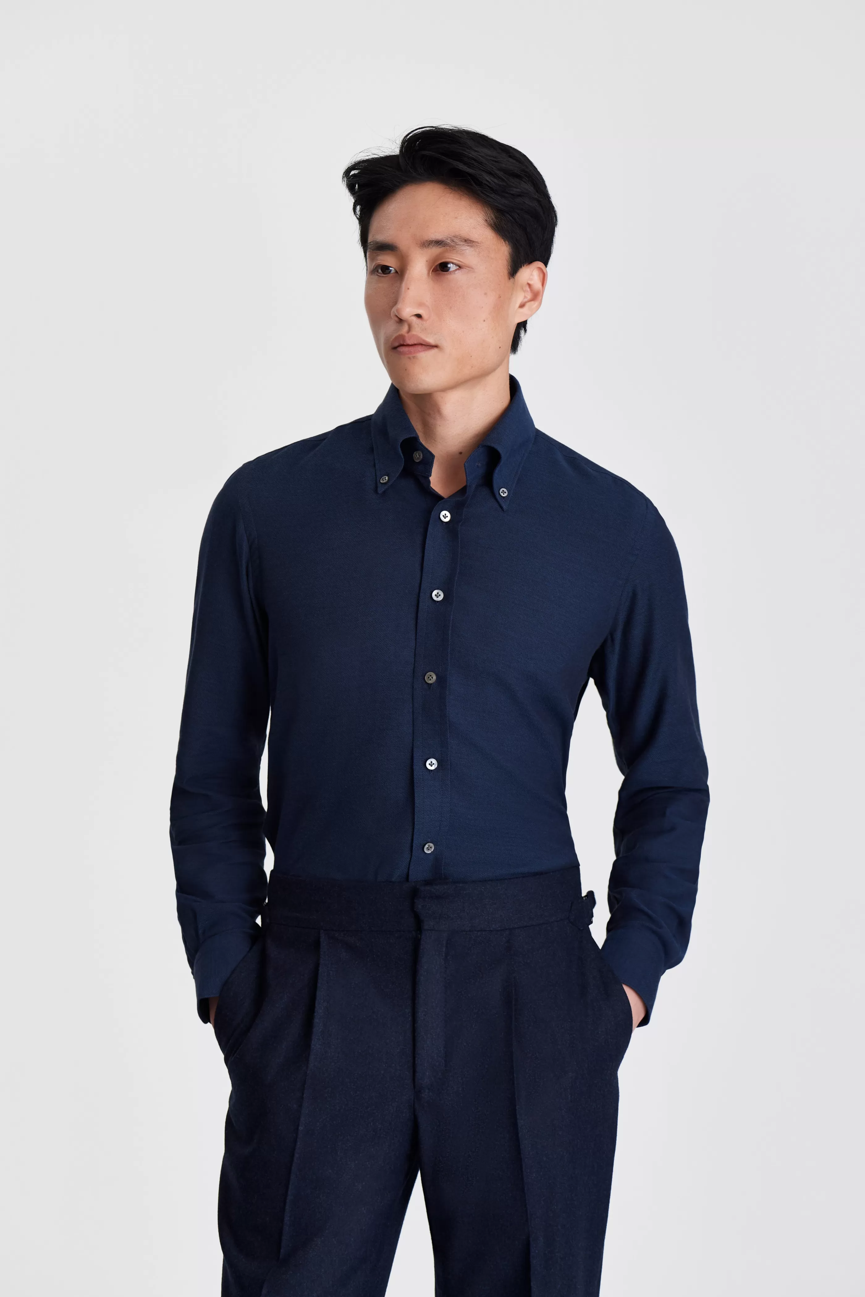 Thom Sweeney Cotton Cashmere Casual Button Down Oxford Shirt