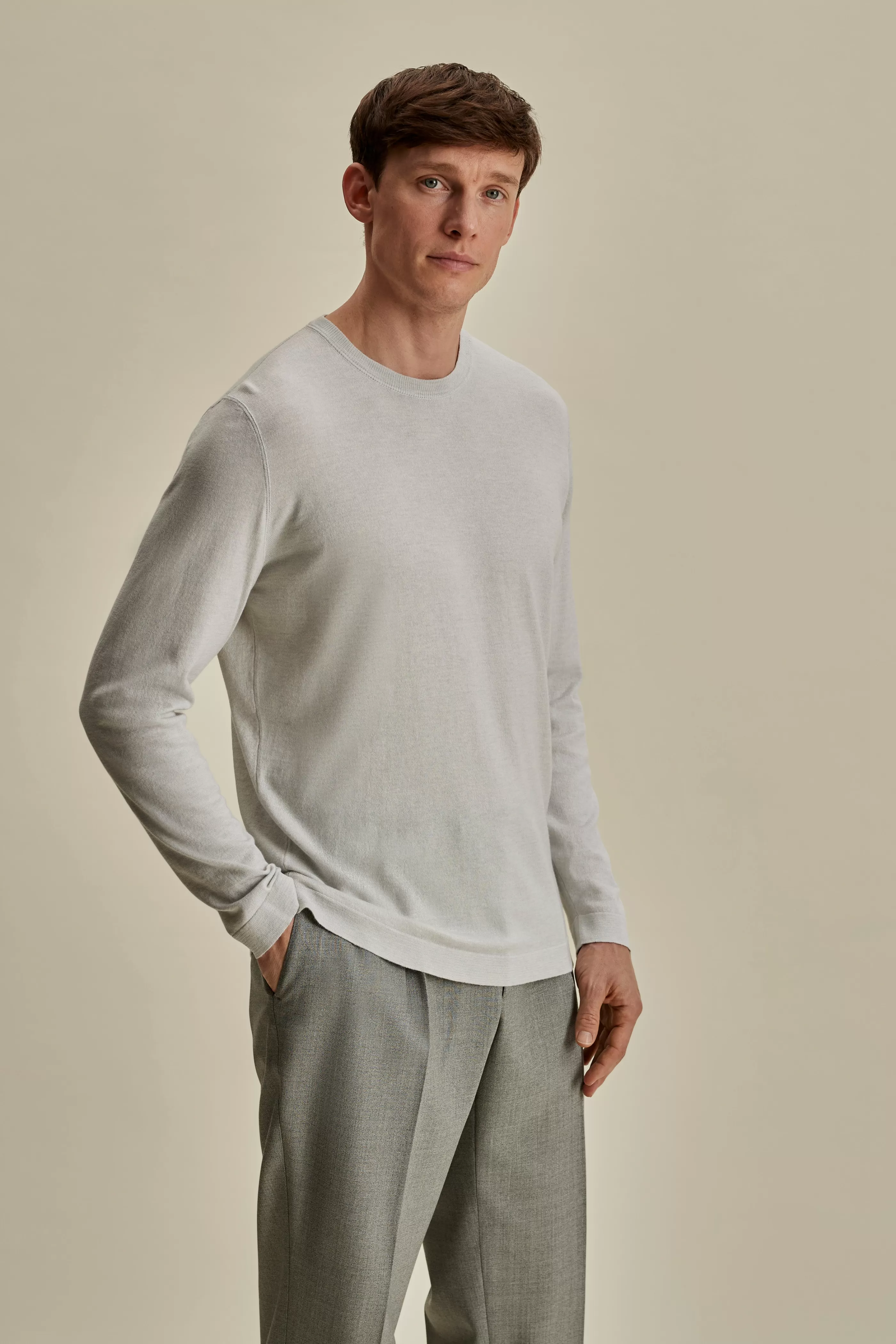 Thom Sweeney Cotton Cashmere Extrafine Crew Neck Sweater