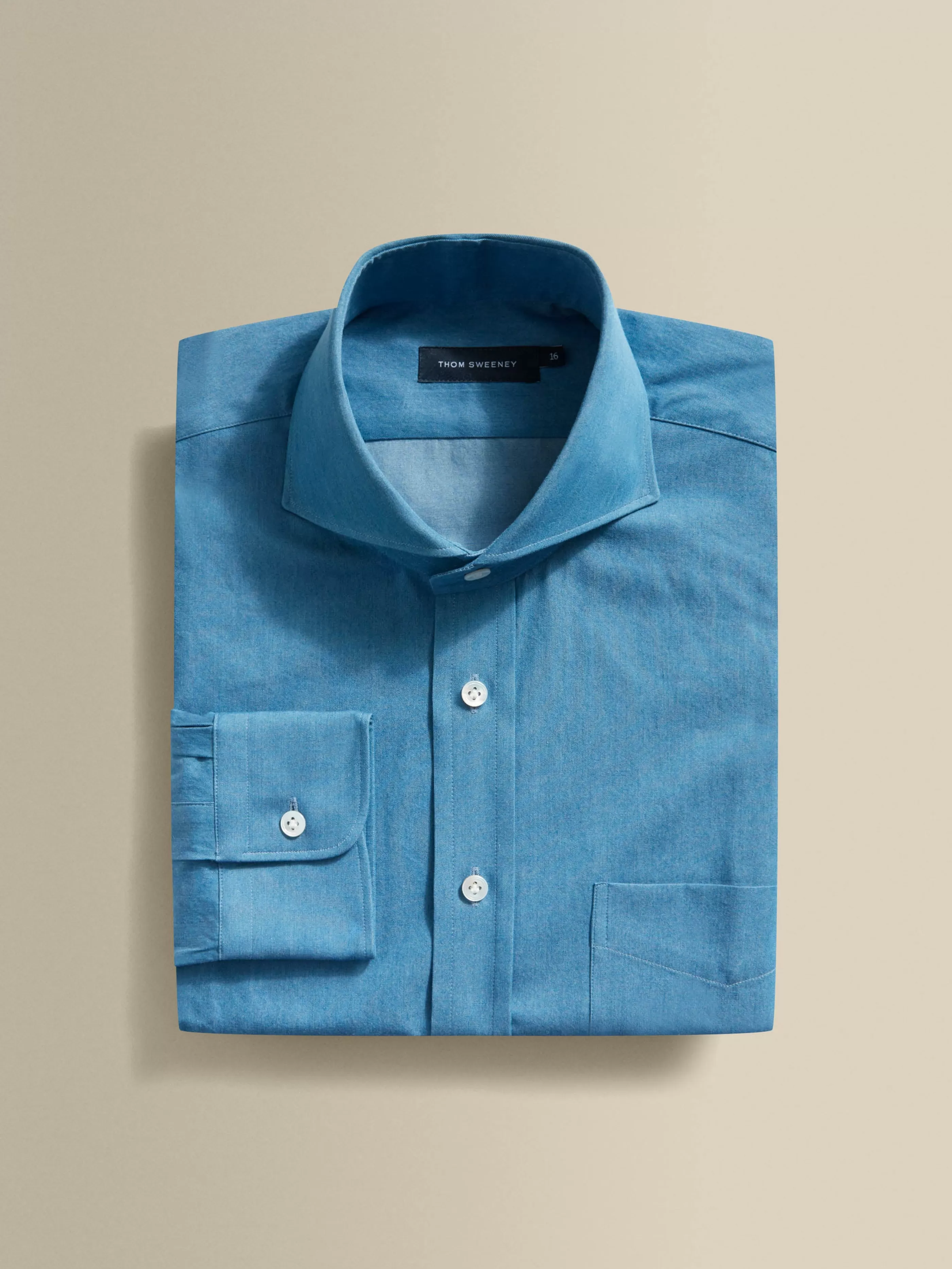 Thom Sweeney Cotton Cut Away Collar Shirt
