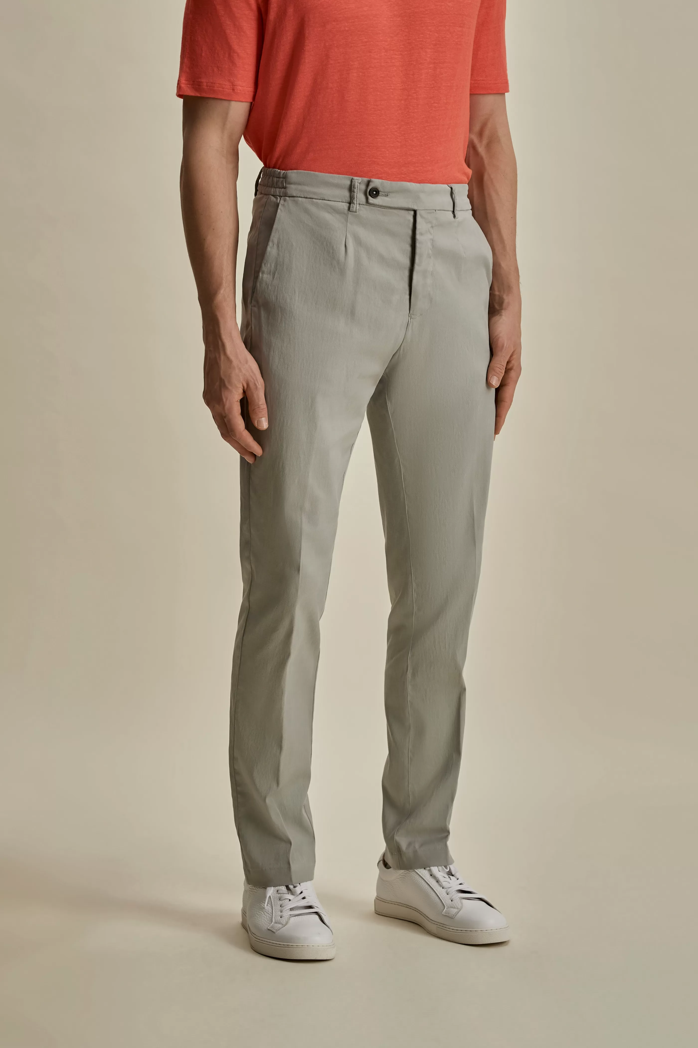 Thom Sweeney Cotton Easy Fit Flat Front Chinos