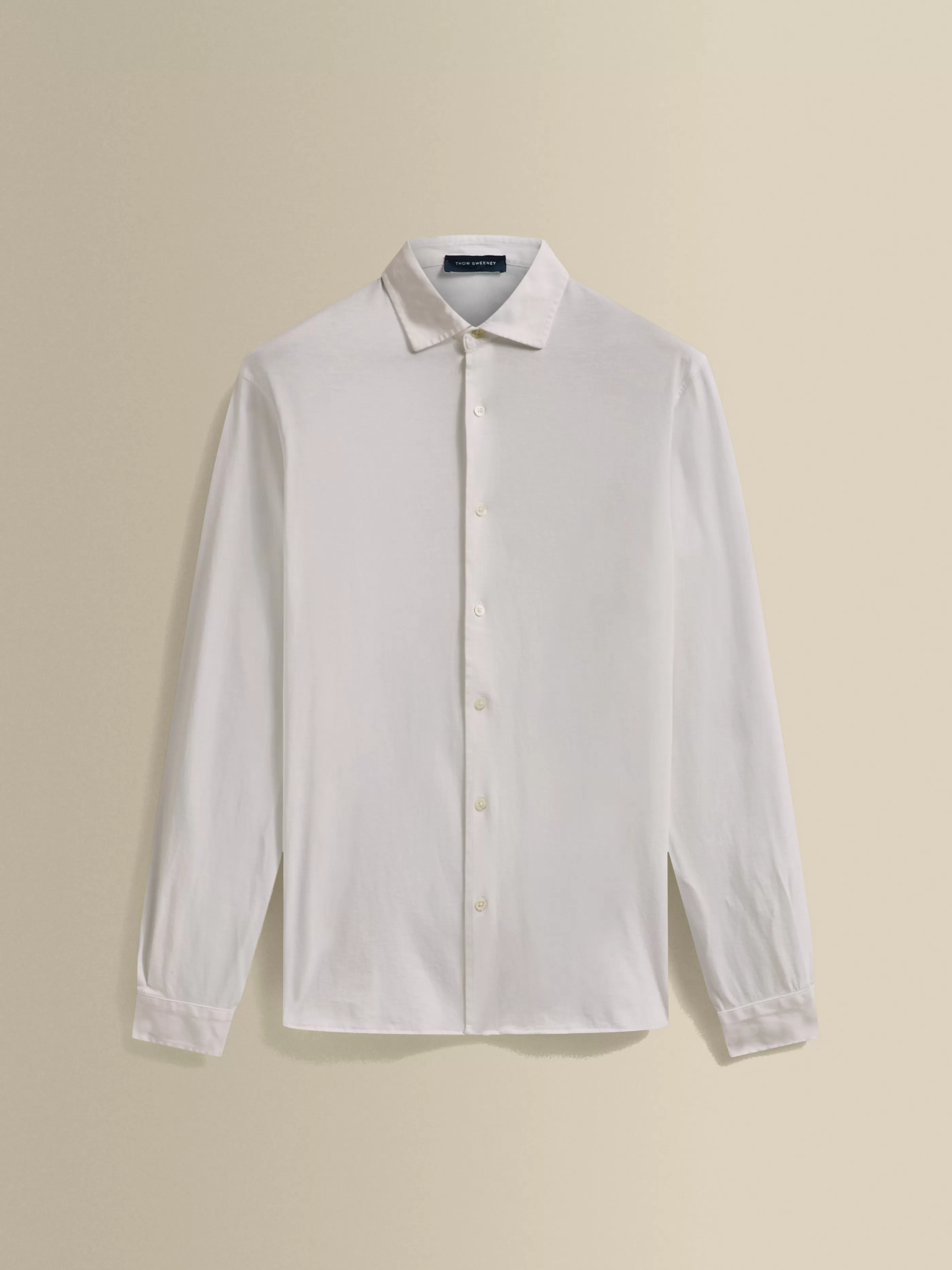 Thom Sweeney Cotton Long Sleeve Button Through Polo Shirt