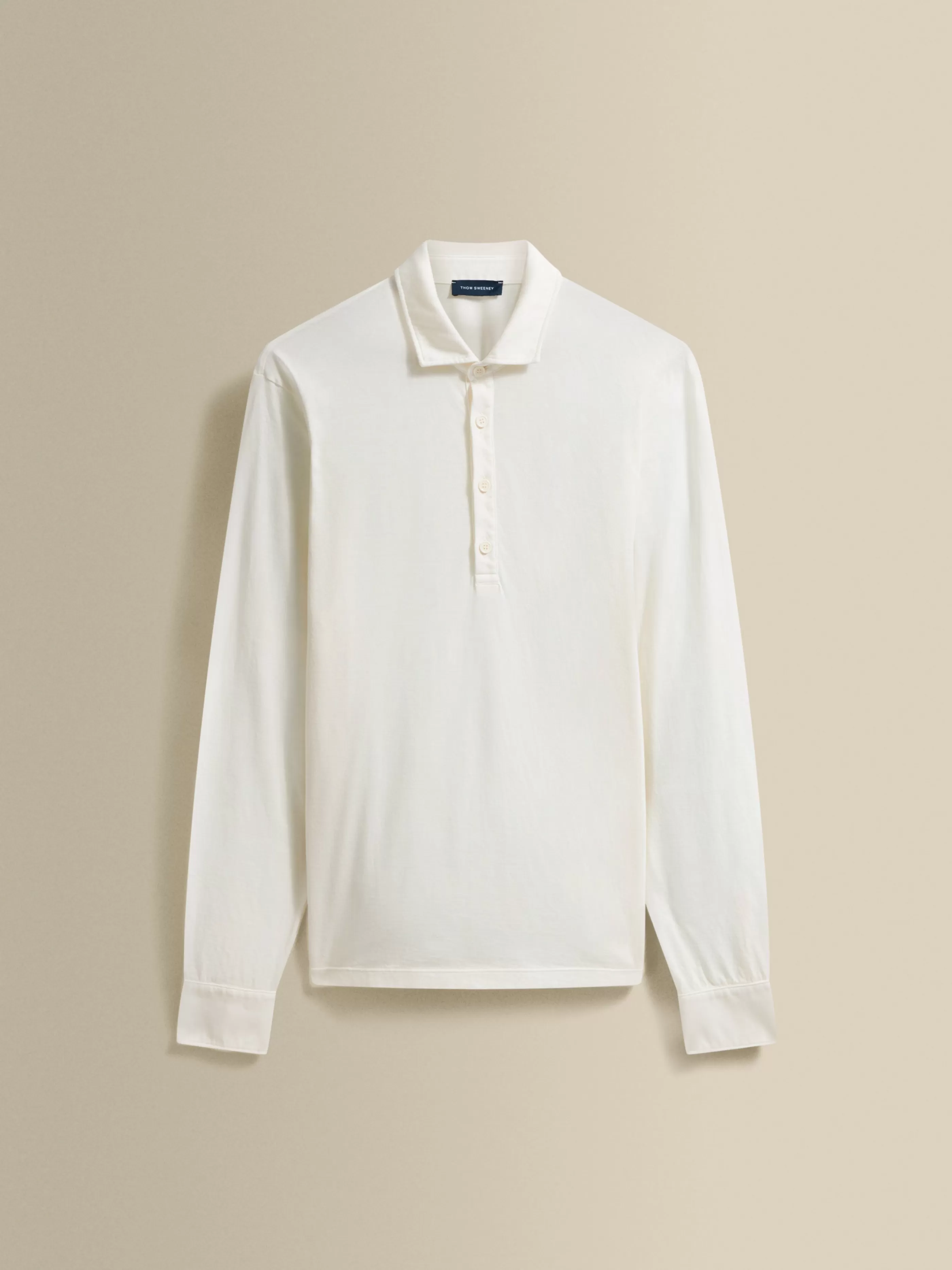 Thom Sweeney Cotton Long Sleeve Polo Shirt