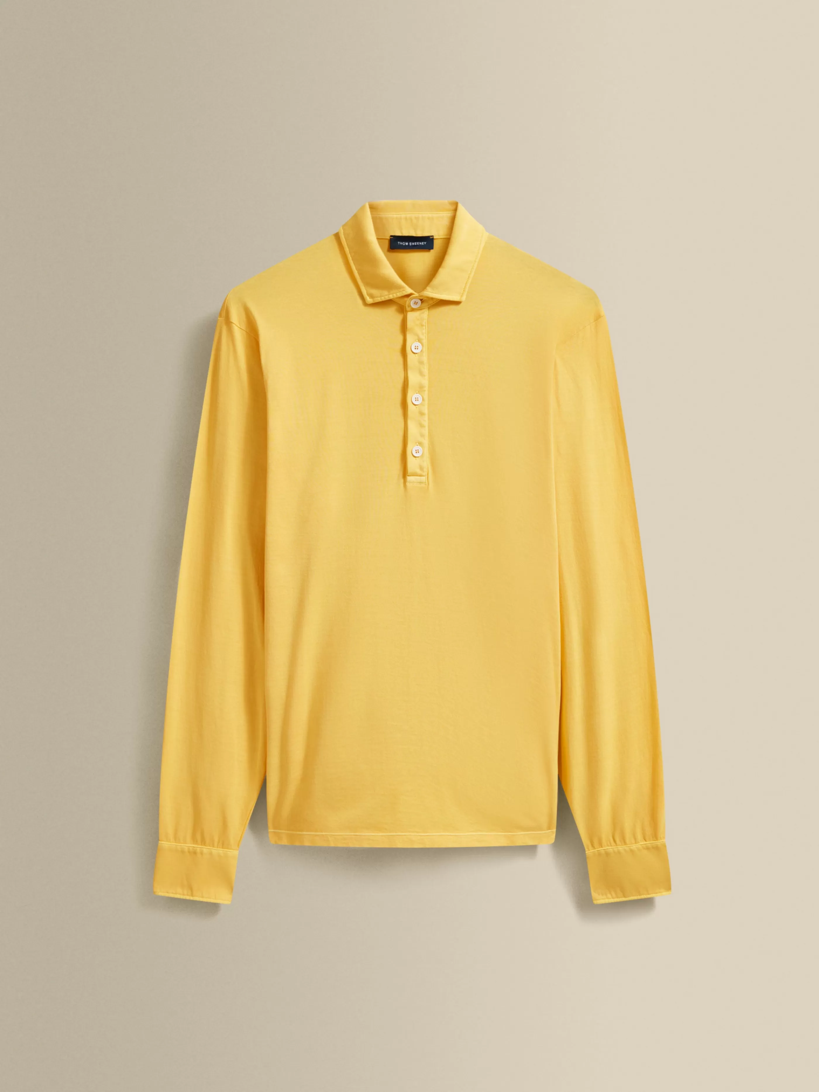Thom Sweeney Cotton Long Sleeve Polo Shirt