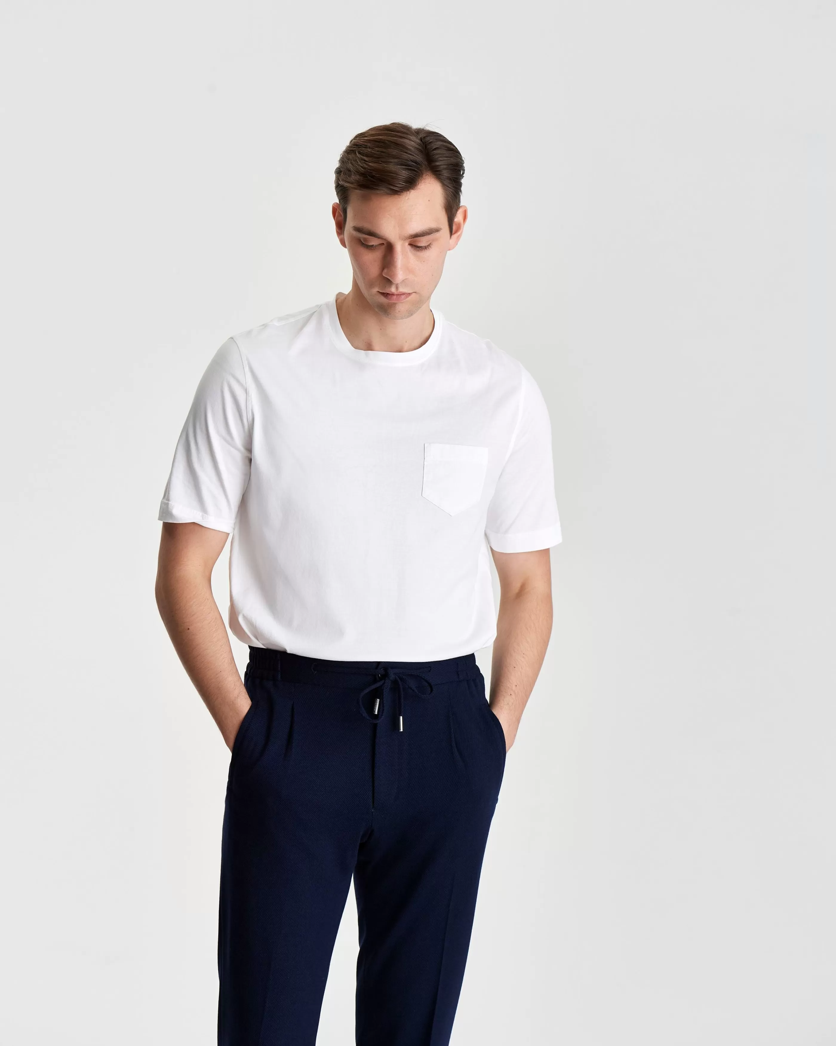Thom Sweeney Cotton Pocket T-Shirt