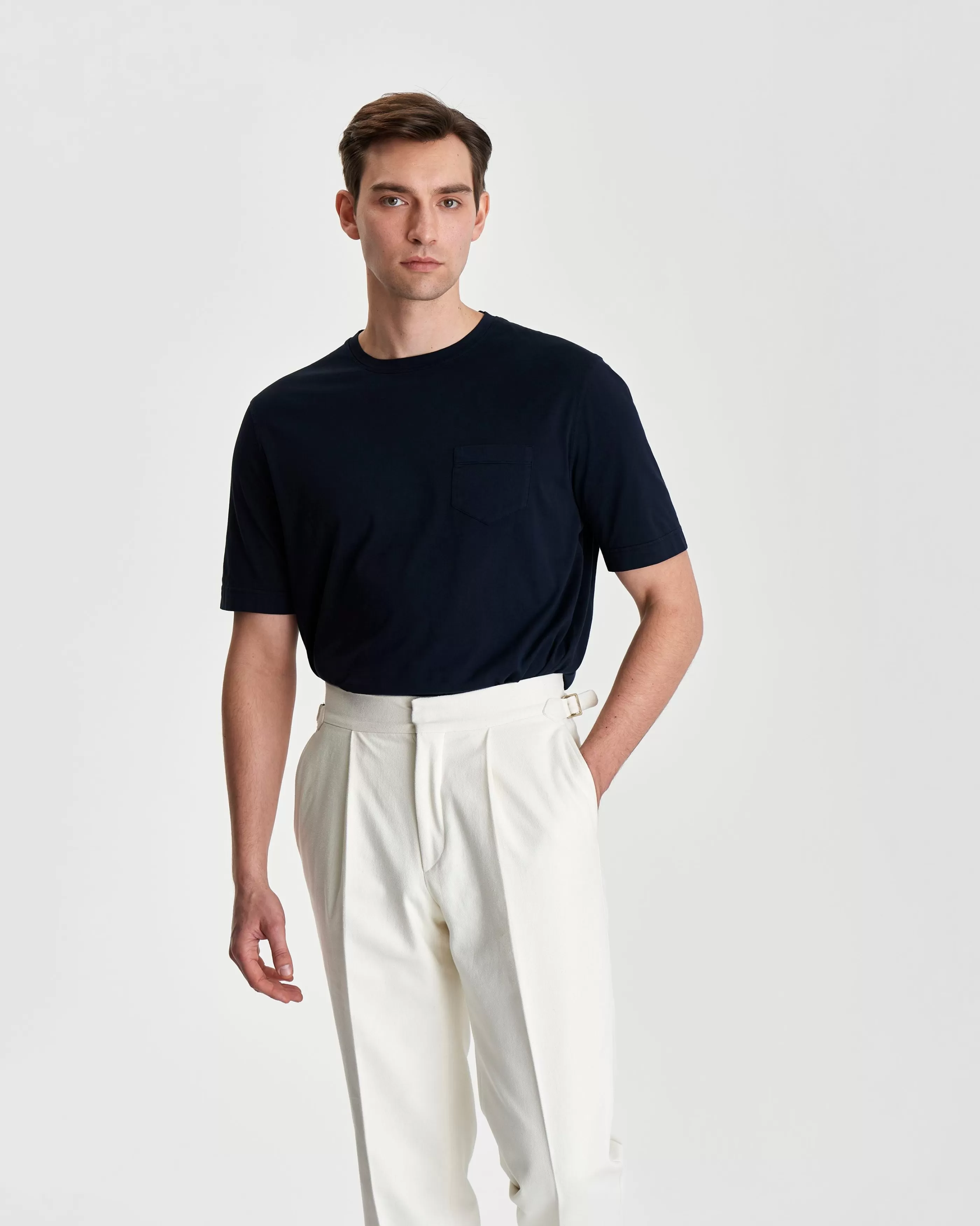 Thom Sweeney Cotton Pocket T-Shirt