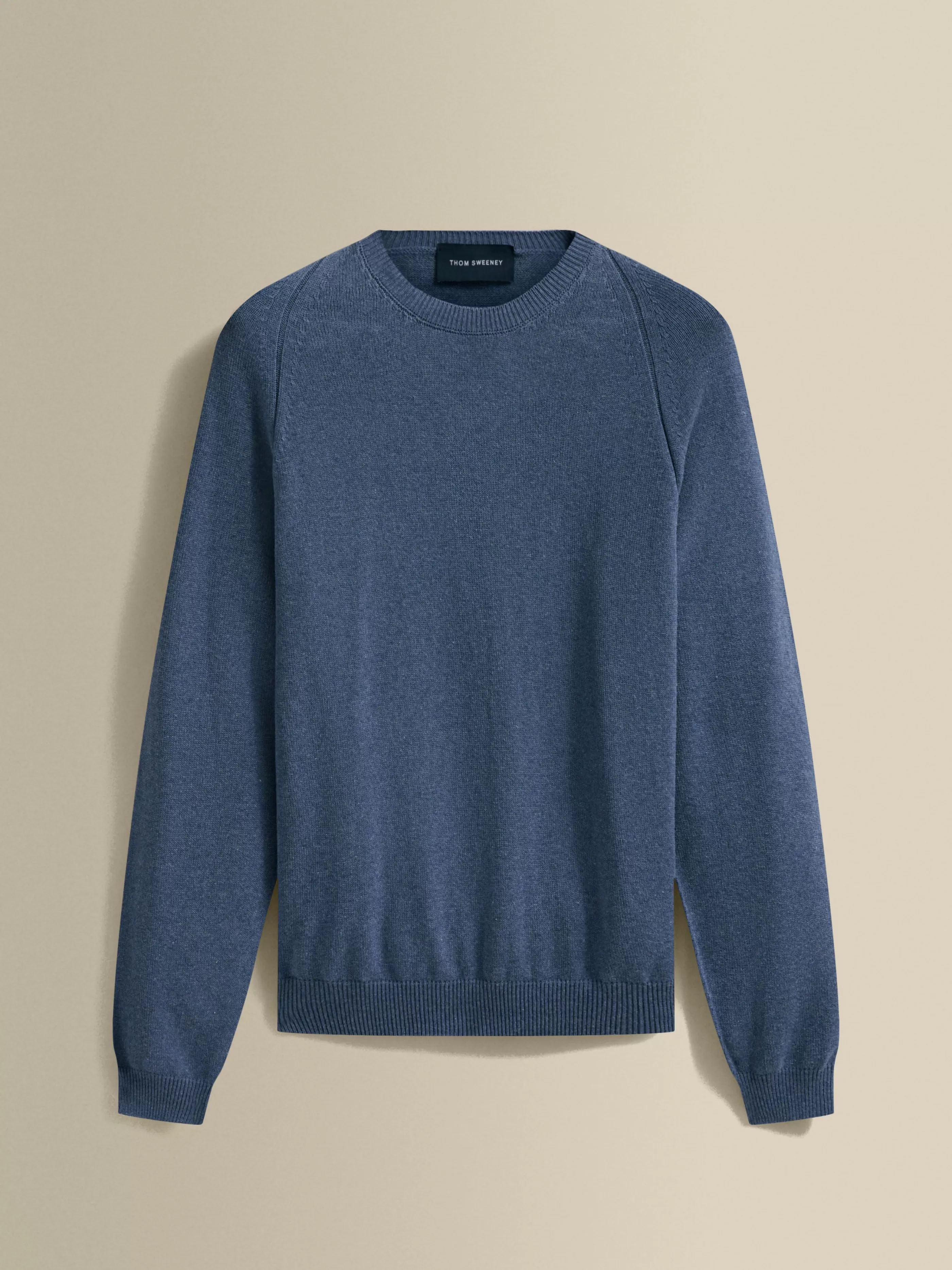 Thom Sweeney Cotton Raglan Crew Neck Sweater