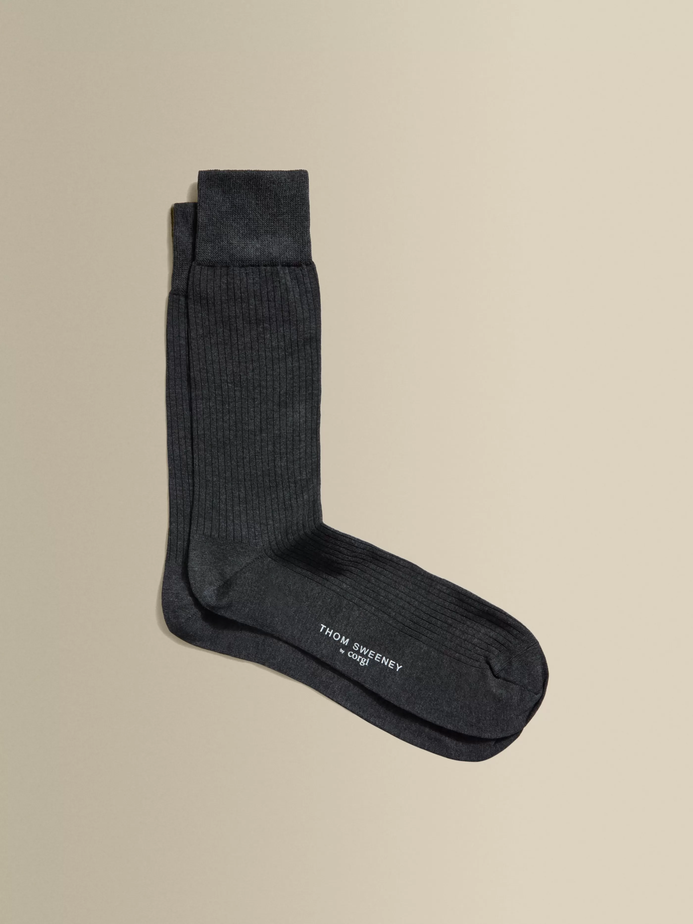 Thom Sweeney Cotton Ribbed Dress Sock