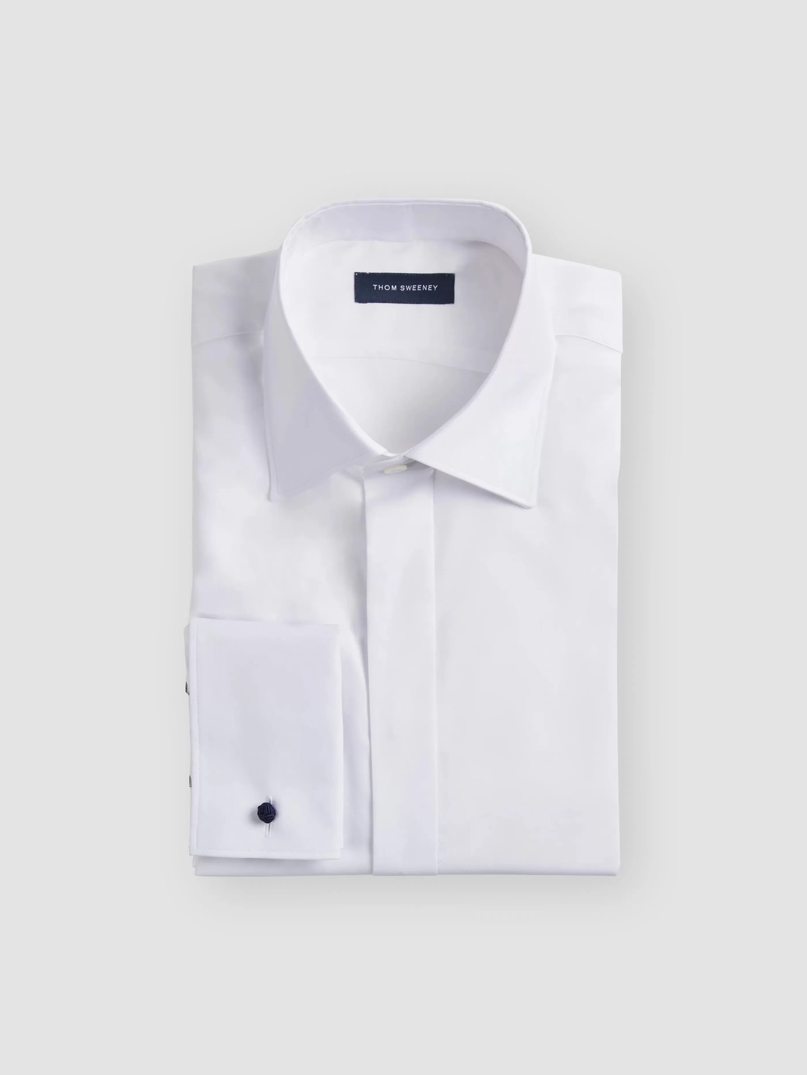 Thom Sweeney Cotton Stretch Fly Front Dress Shirt