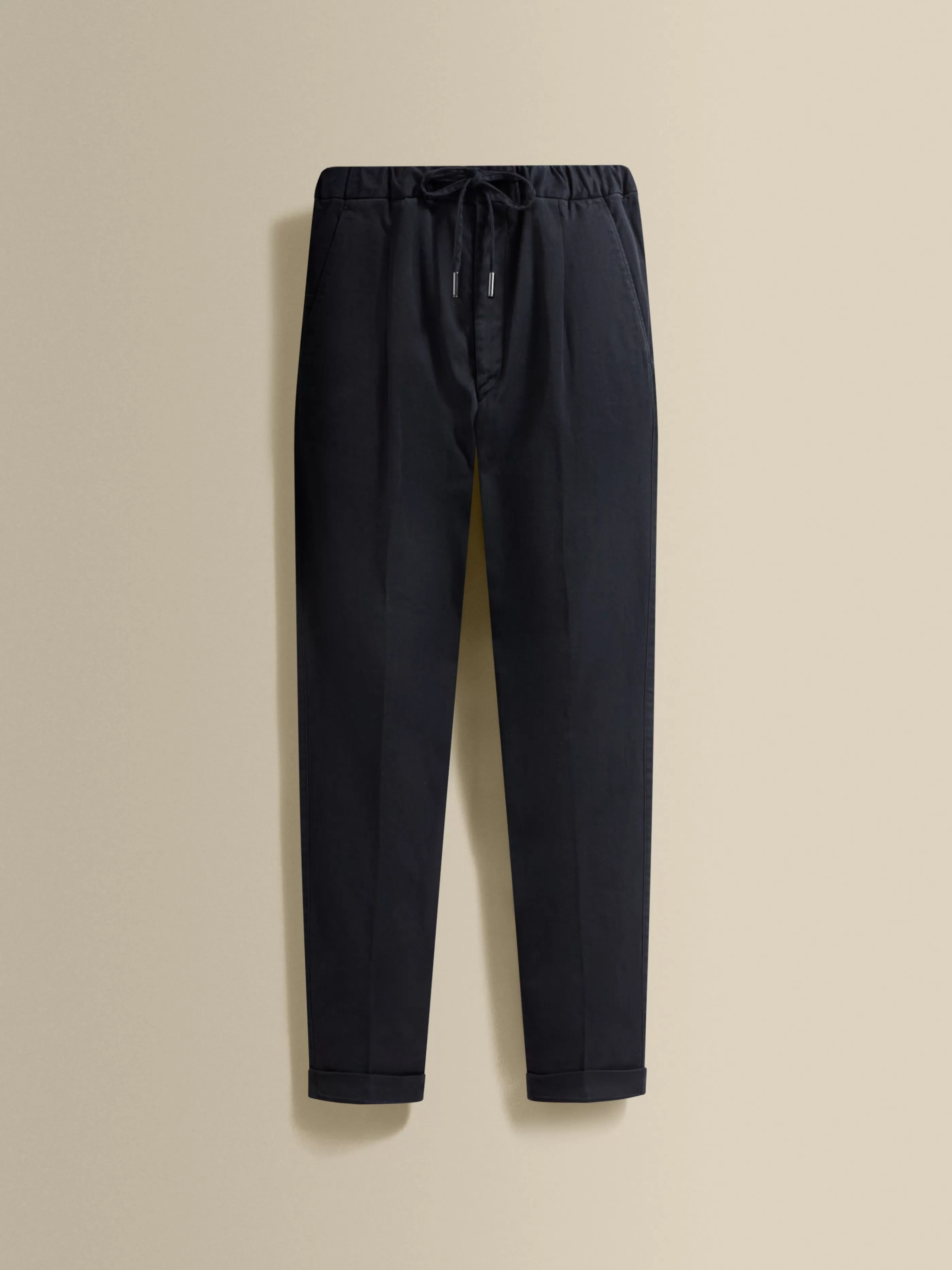 Thom Sweeney Cotton Twill Drawstring Tailored Trousers