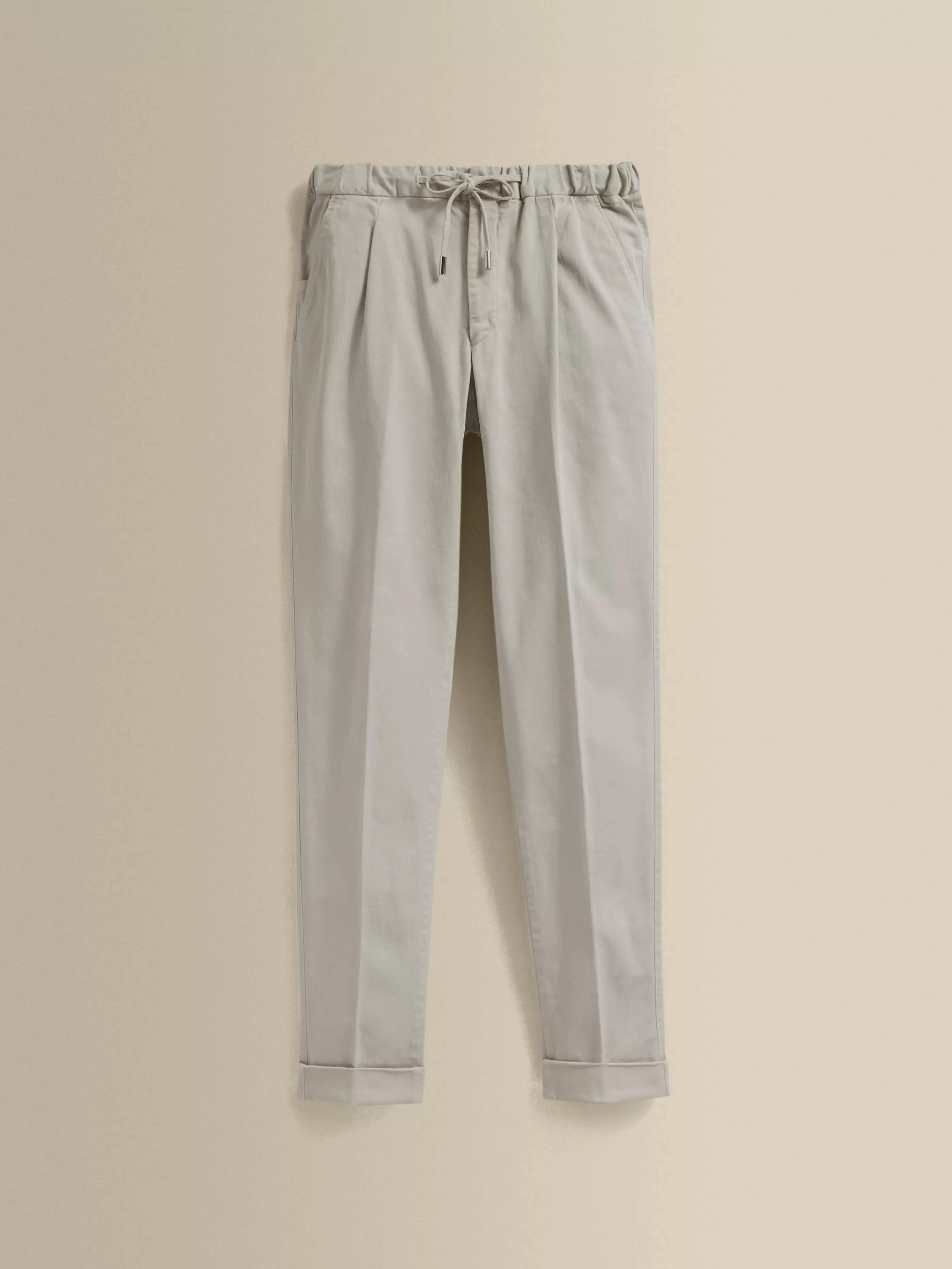 Thom Sweeney Cotton Twill Drawstring Tailored Trousers
