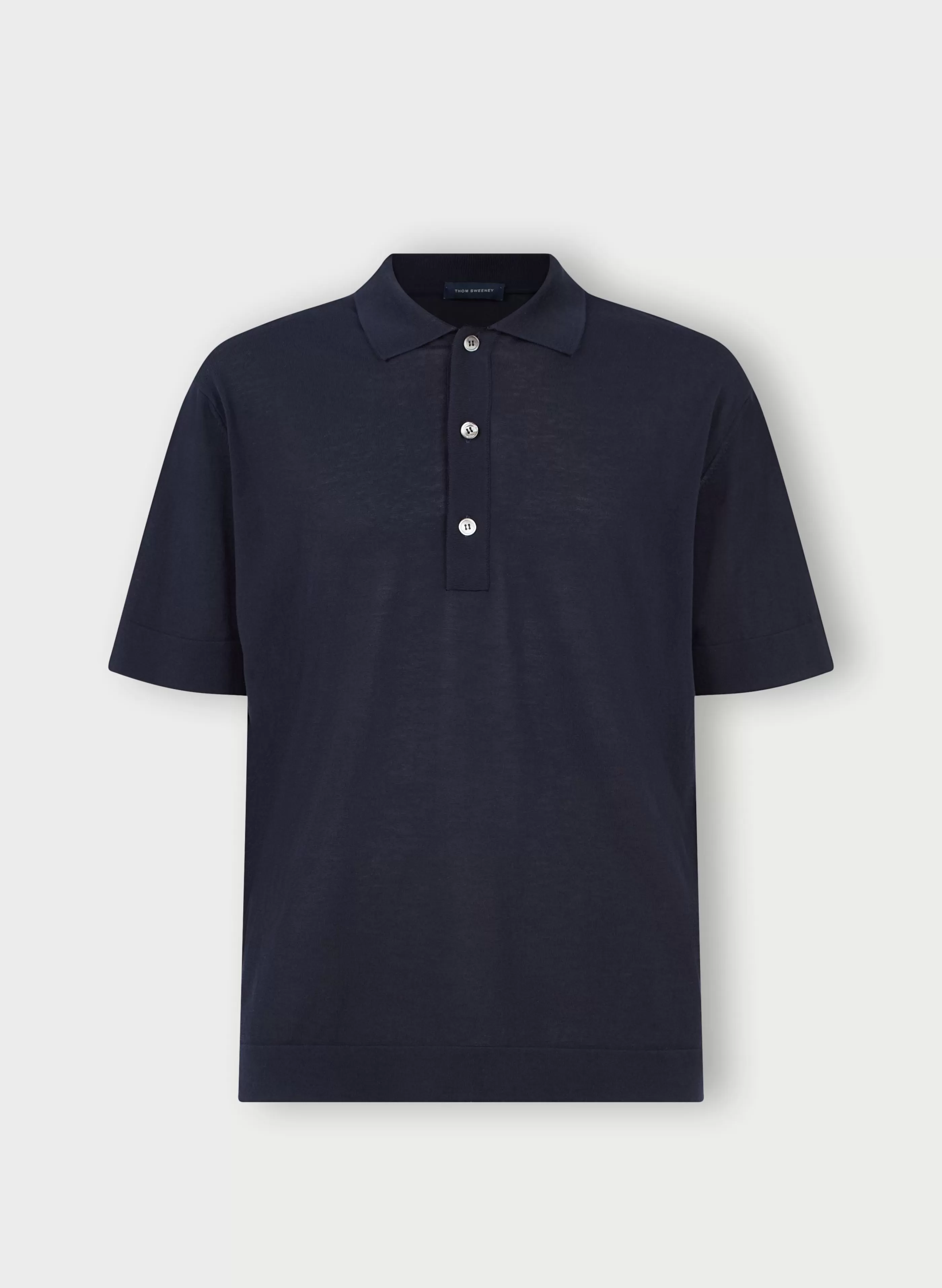 Thom Sweeney Crepe Cotton Polo Shirt