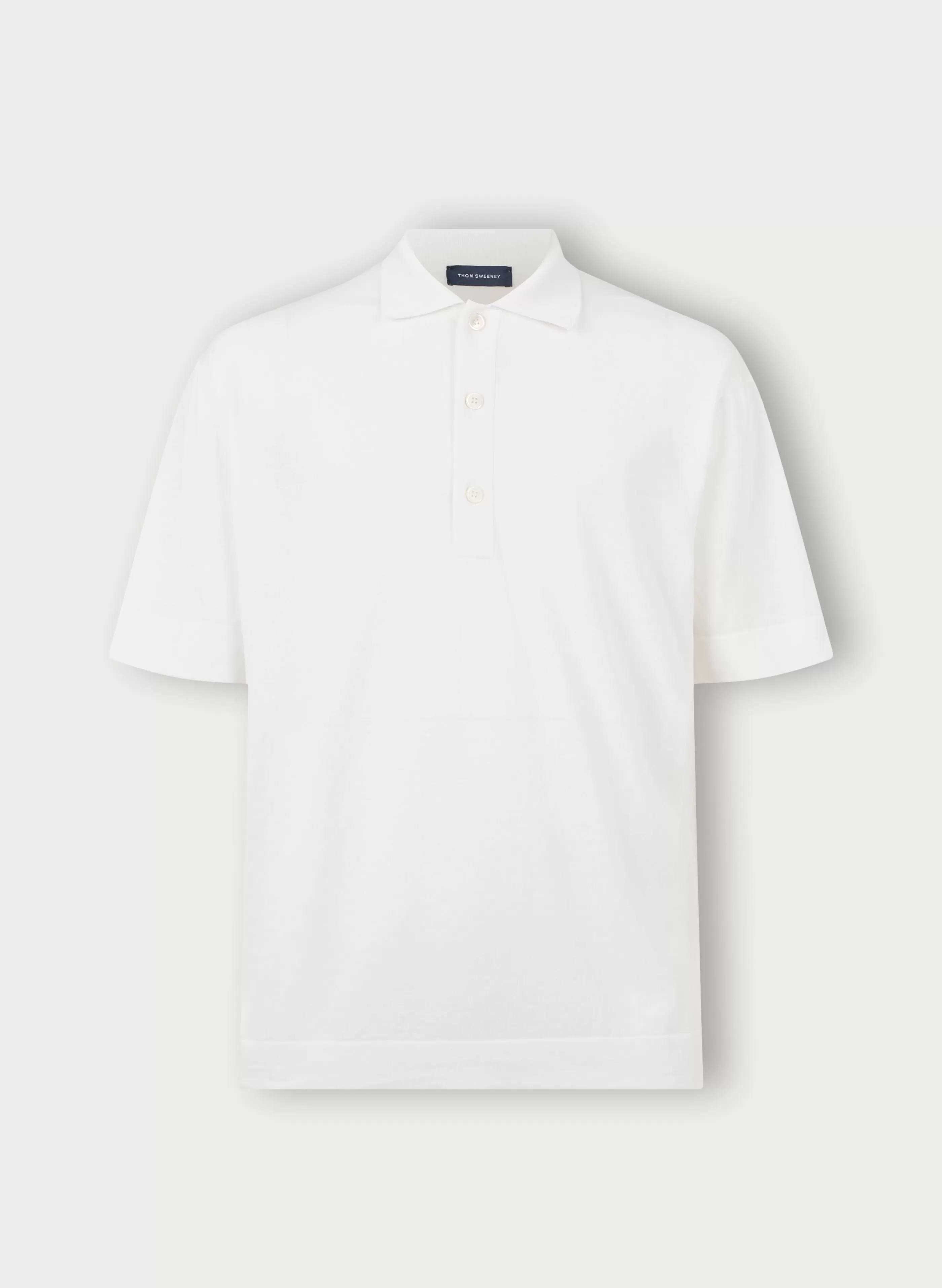 Thom Sweeney Crepe Cotton Polo Shirt