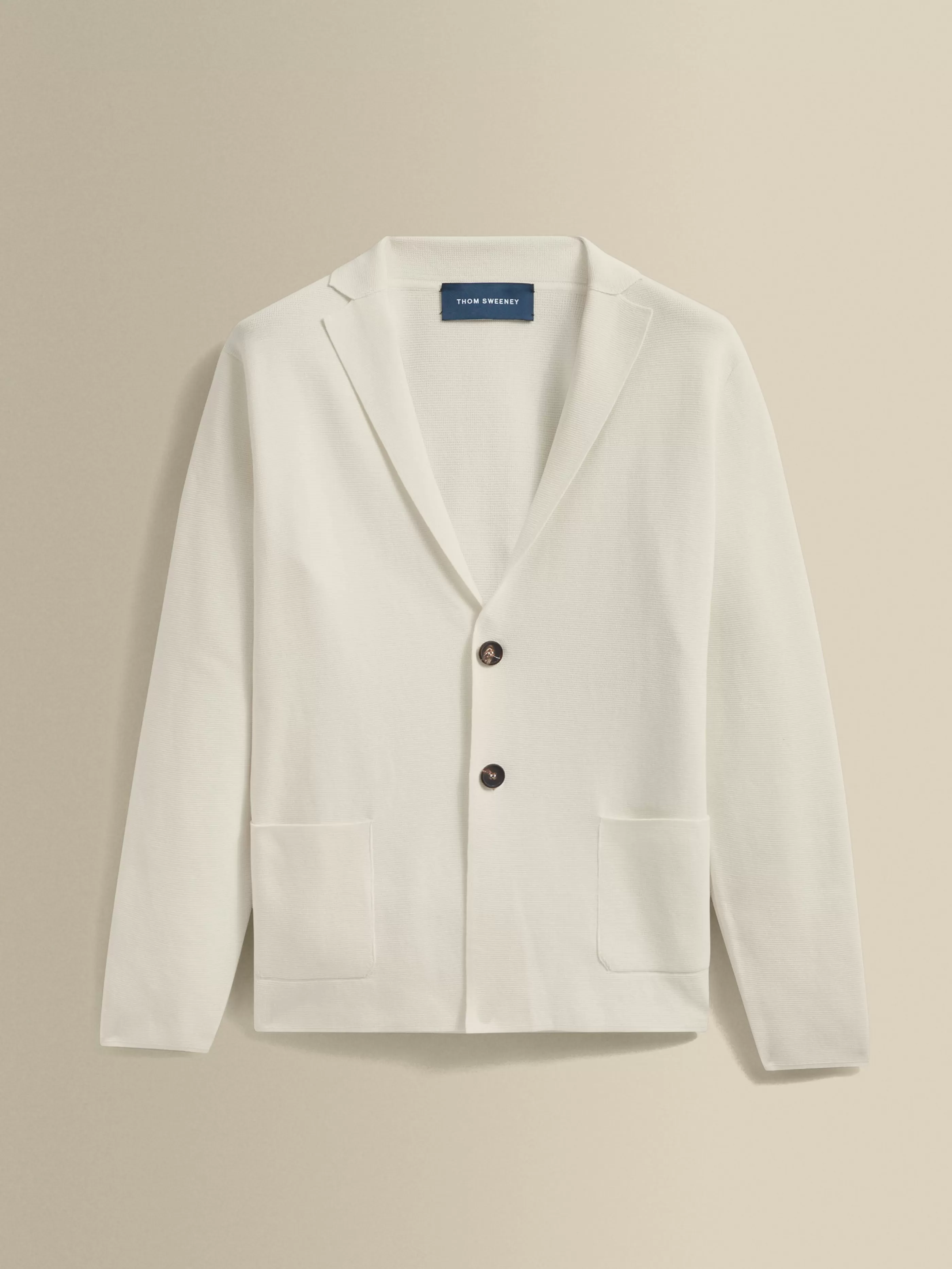 Thom Sweeney Crepe Cotton Single Breasted Knitted Blazer