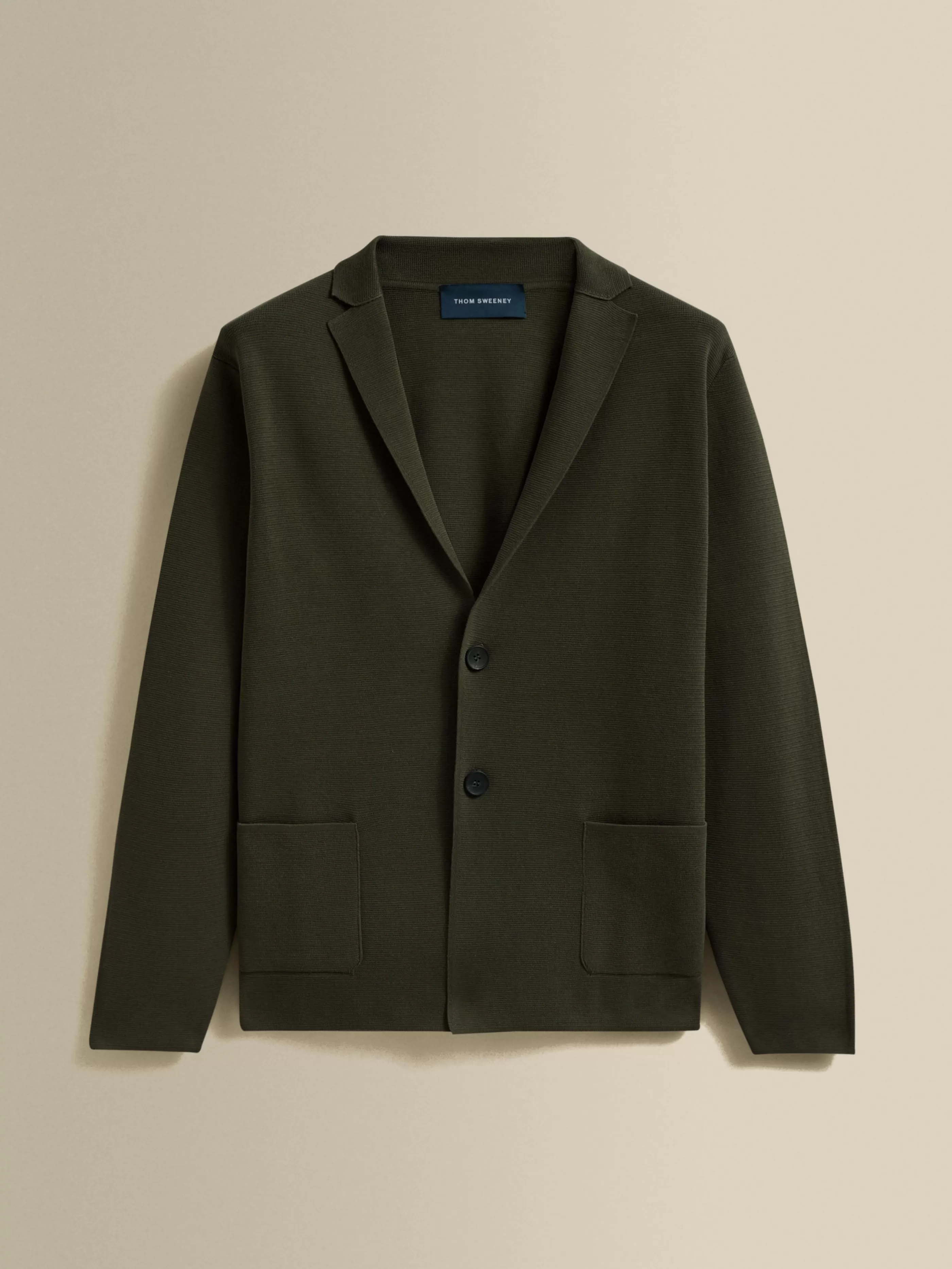 Thom Sweeney Crepe Cotton Single Breasted Knitted Blazer