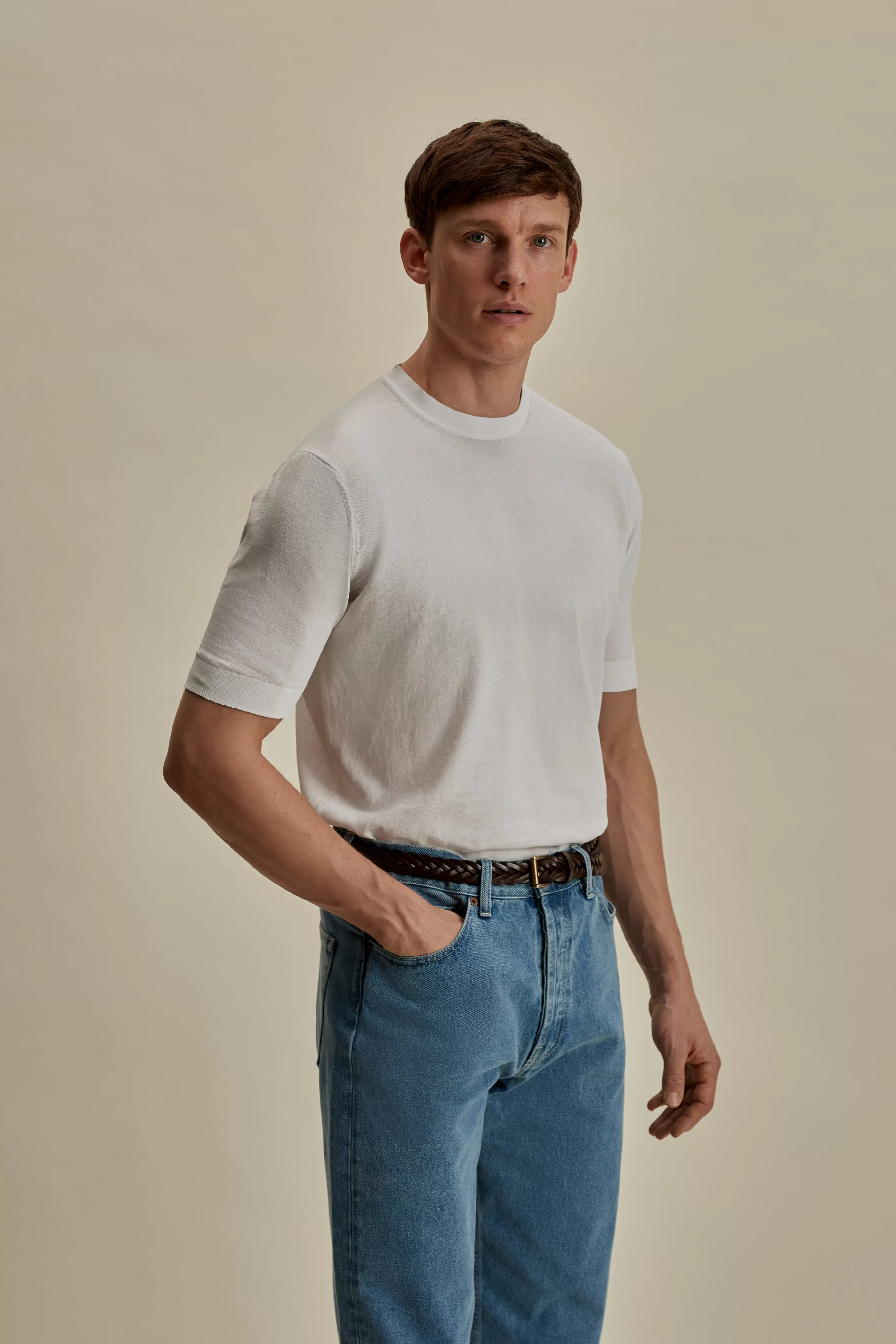 Thom Sweeney Crepe Cotton T-Shirt