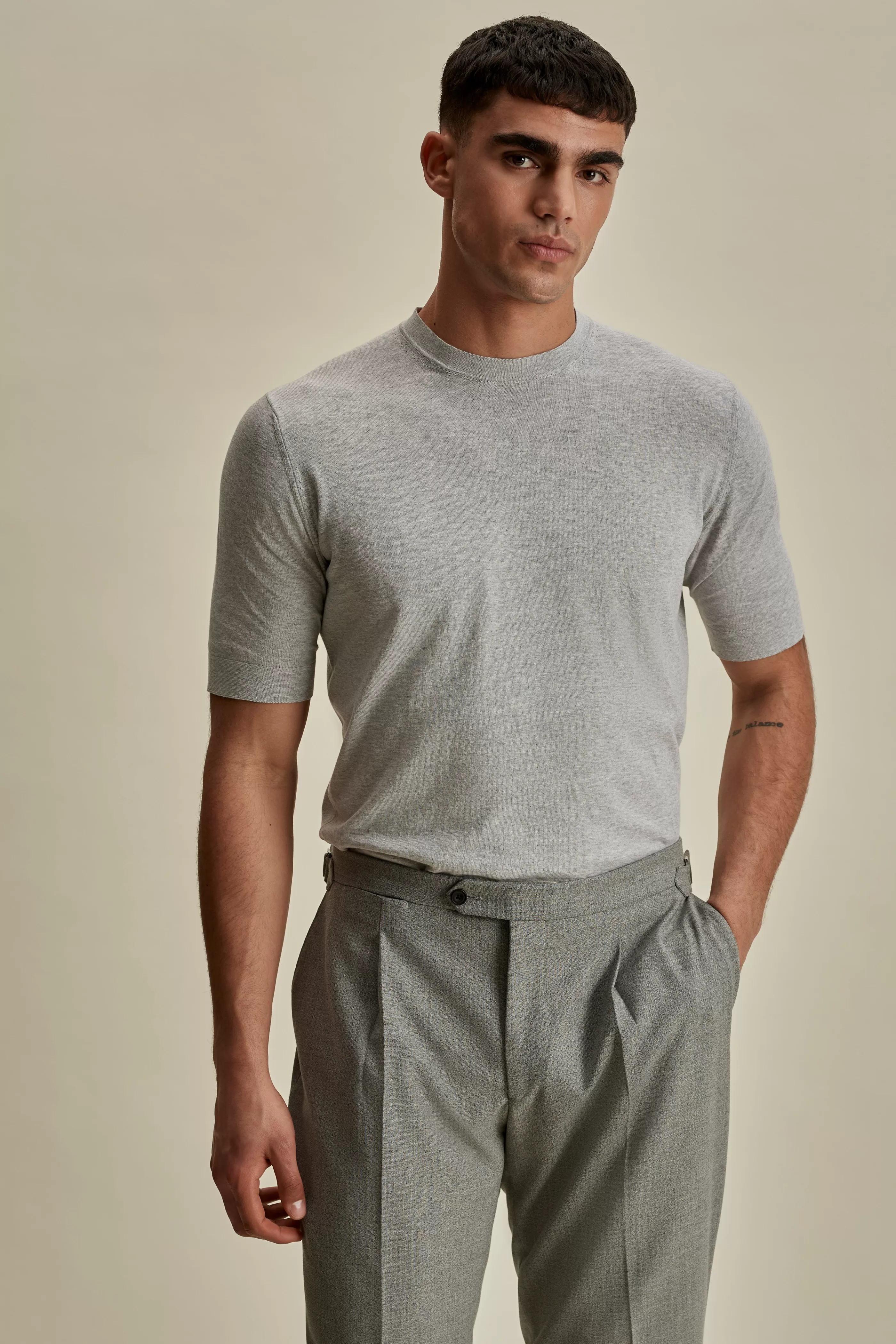 Thom Sweeney Crepe Cotton T-Shirt
