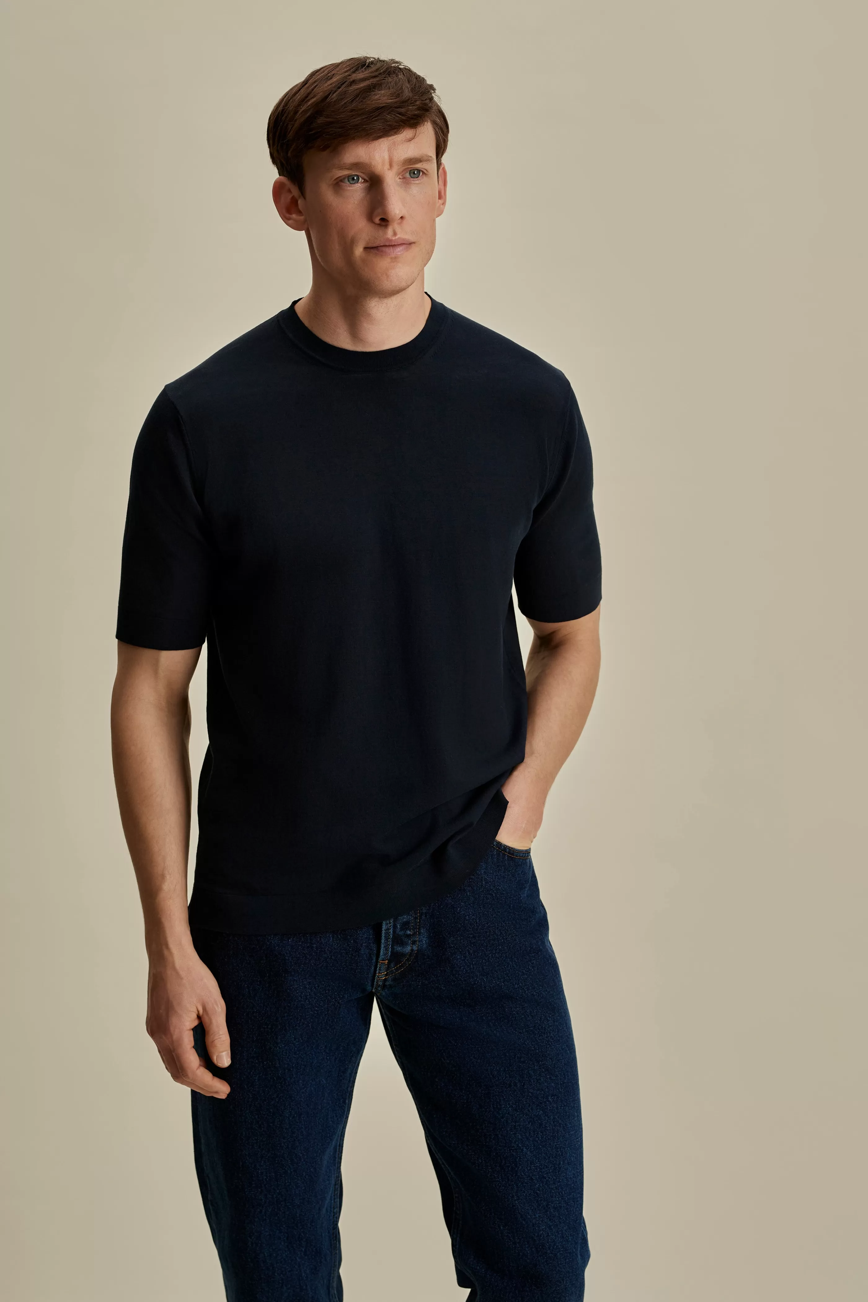 Thom Sweeney Crepe Cotton T-Shirt