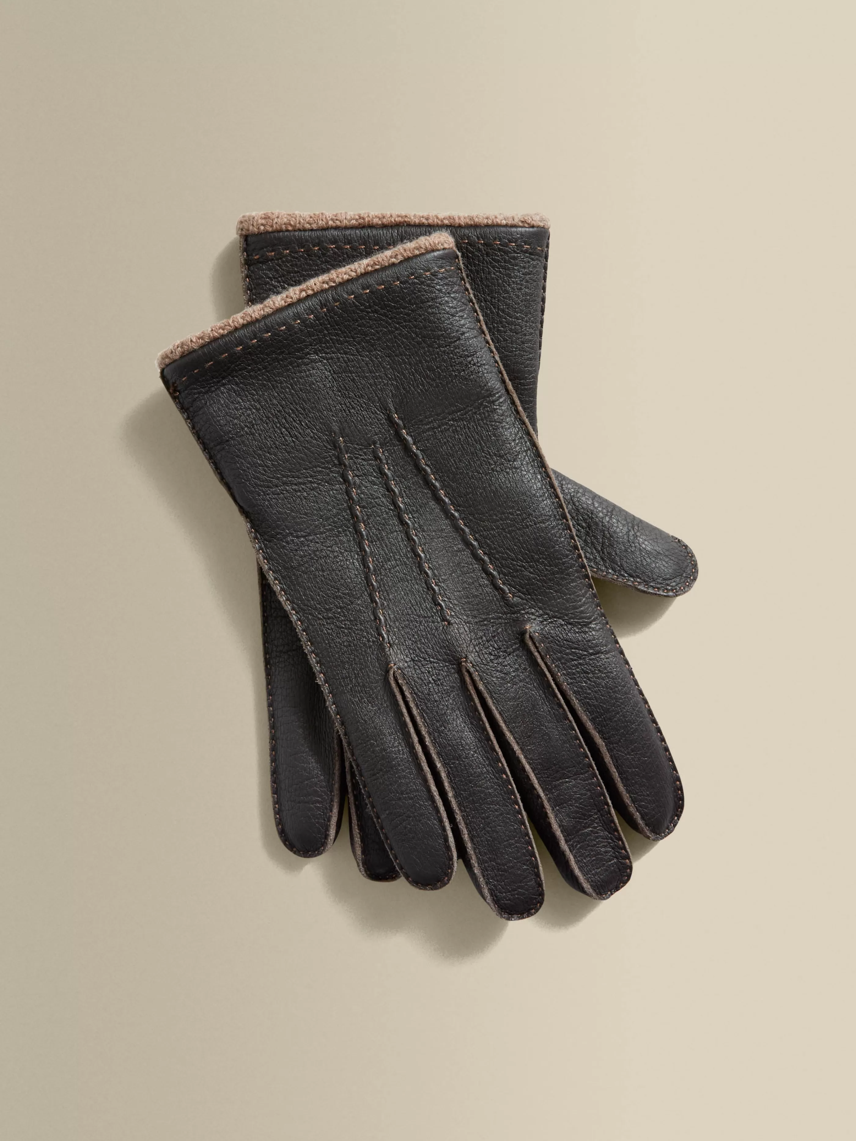 Thom Sweeney Deer Skin Cashmere Lined Gloves