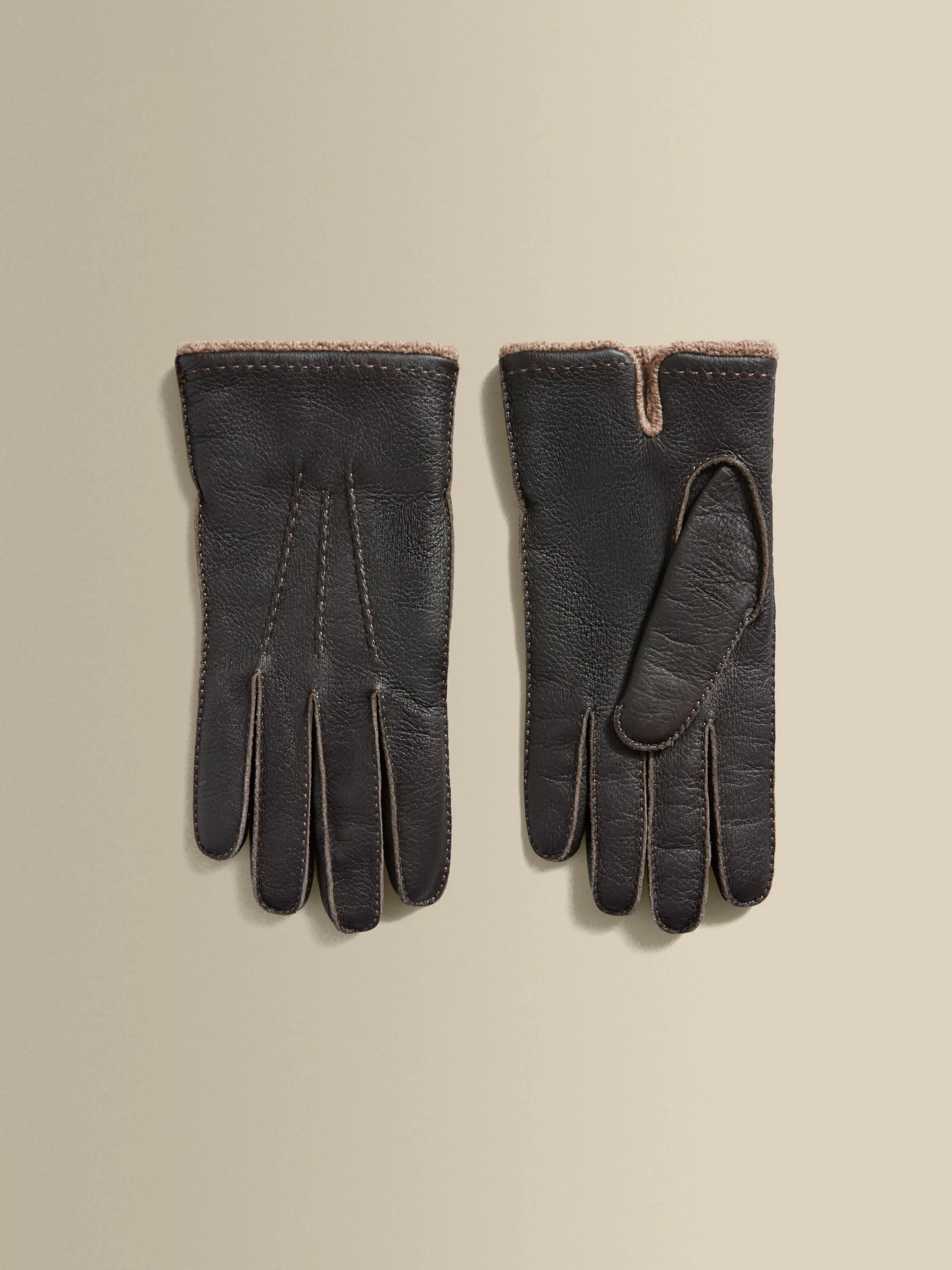 Thom Sweeney Deer Skin Cashmere Lined Gloves