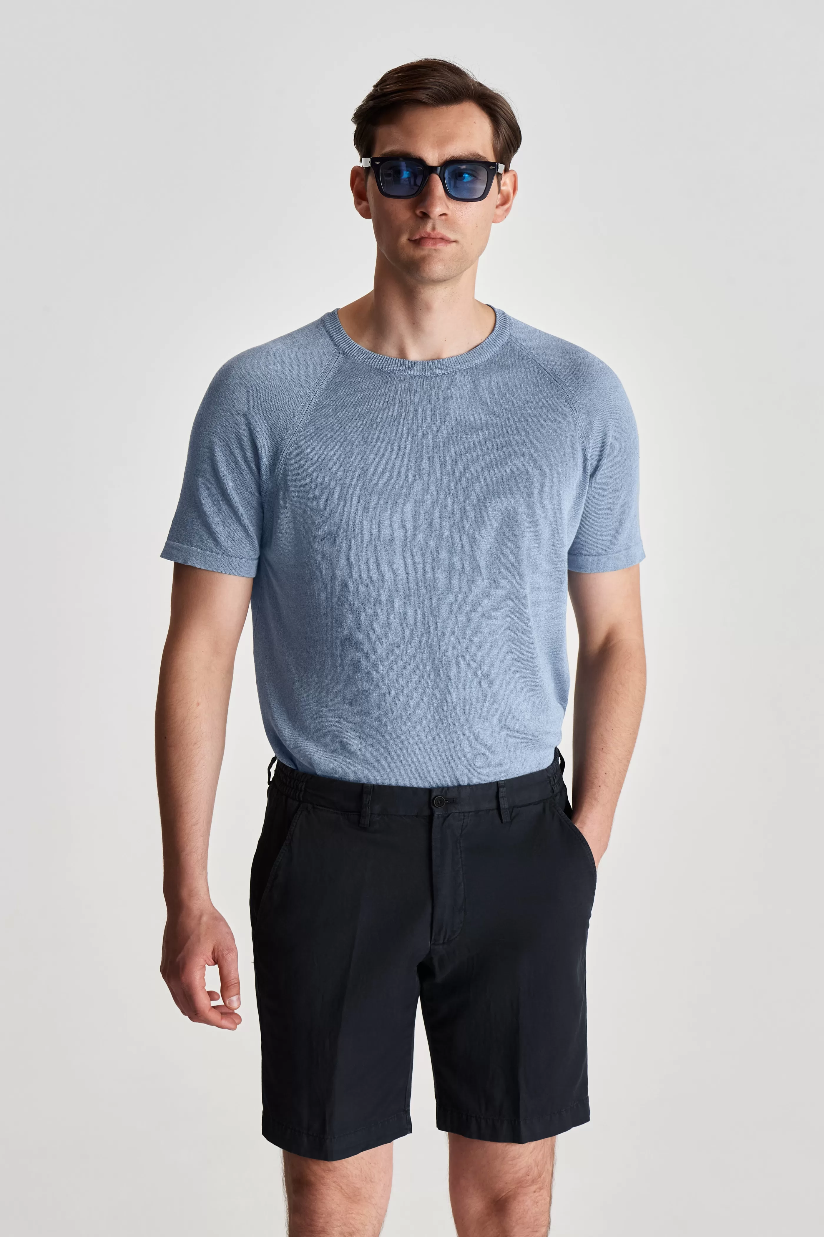 Thom Sweeney Knitted Cotton Raglan T-Shirt