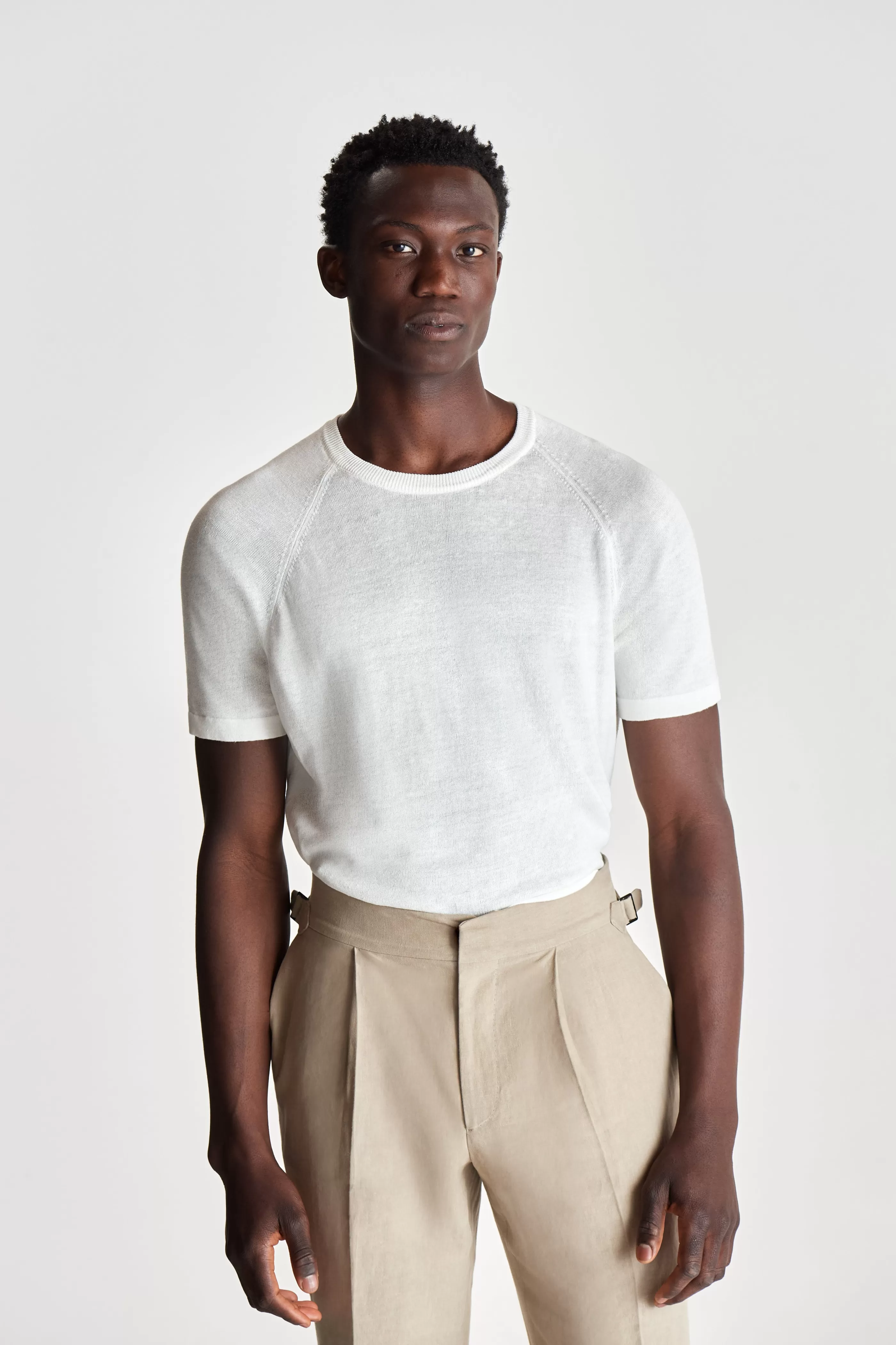 Thom Sweeney Knitted Cotton Raglan T-Shirt