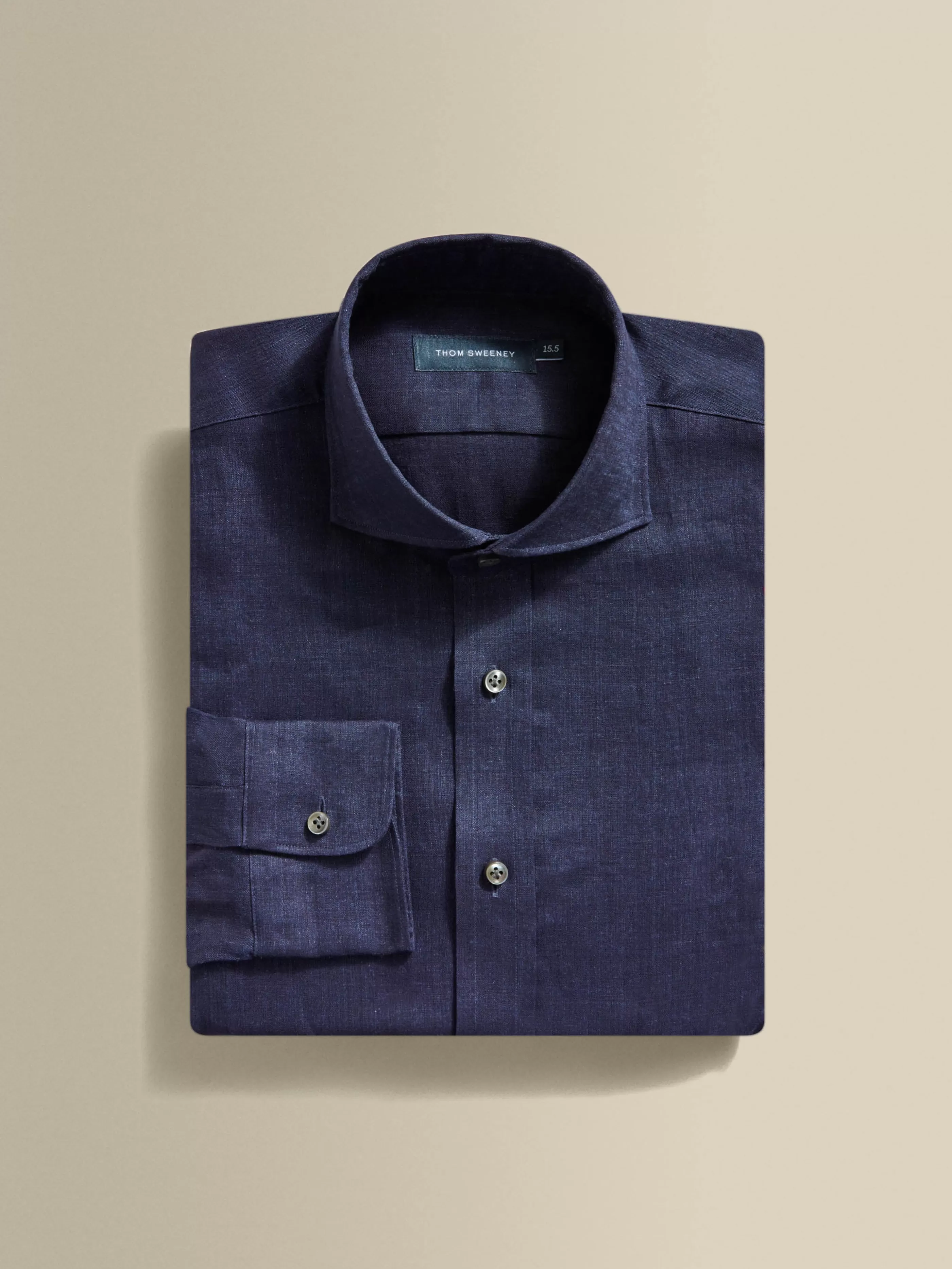 Thom Sweeney Linen Cutaway Collar Shirt