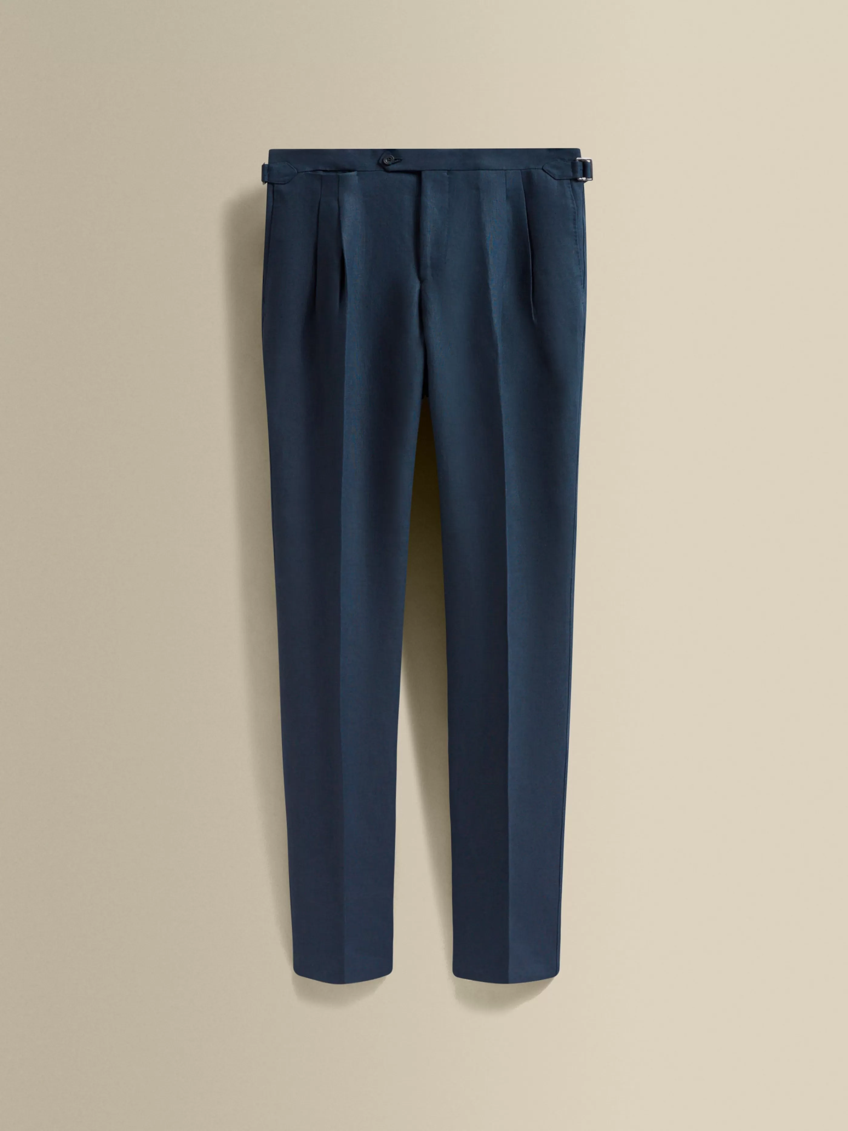 Thom Sweeney Linen Double Pleat Tailored Trousers