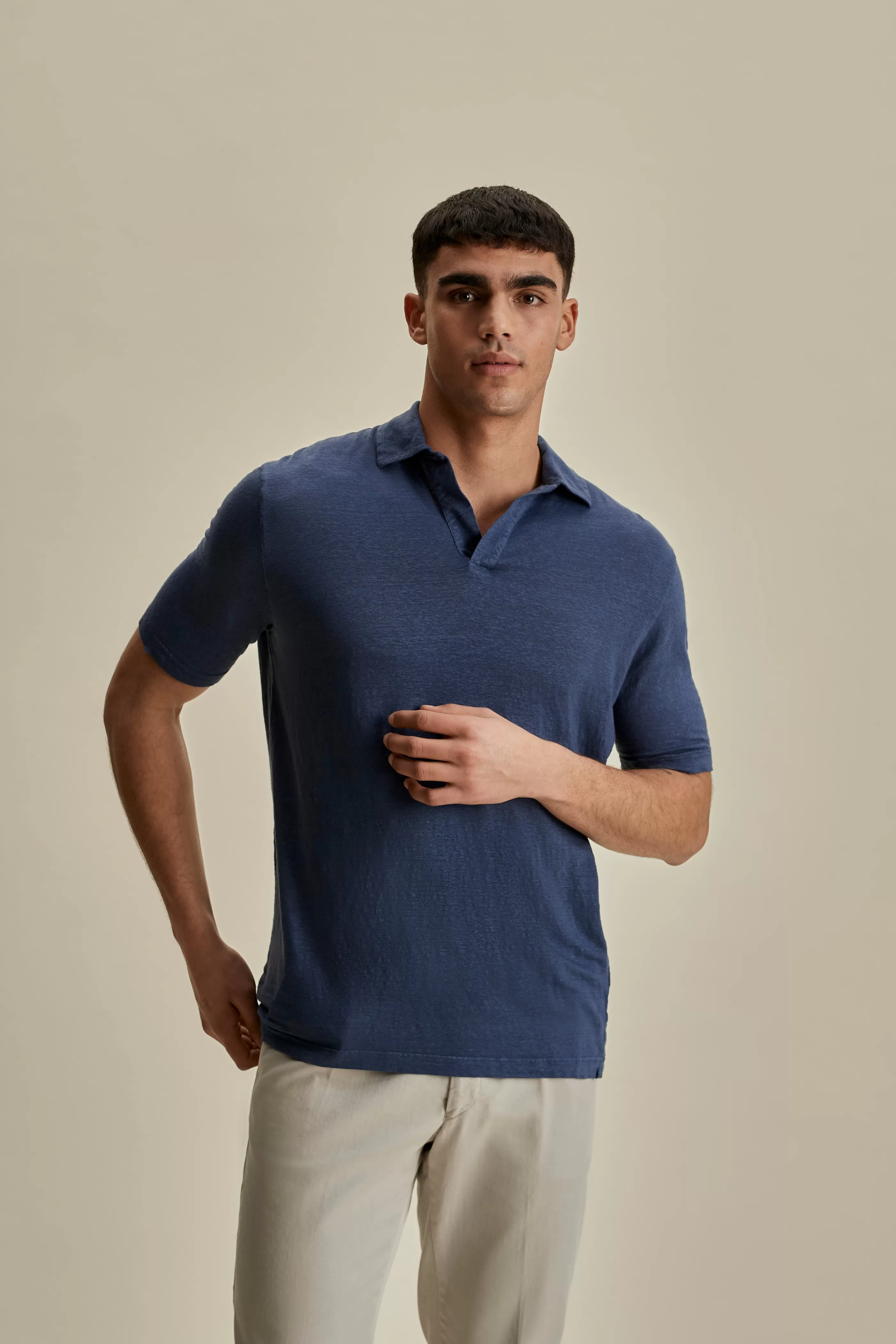 Thom Sweeney Linen Skipper Polo Shirt