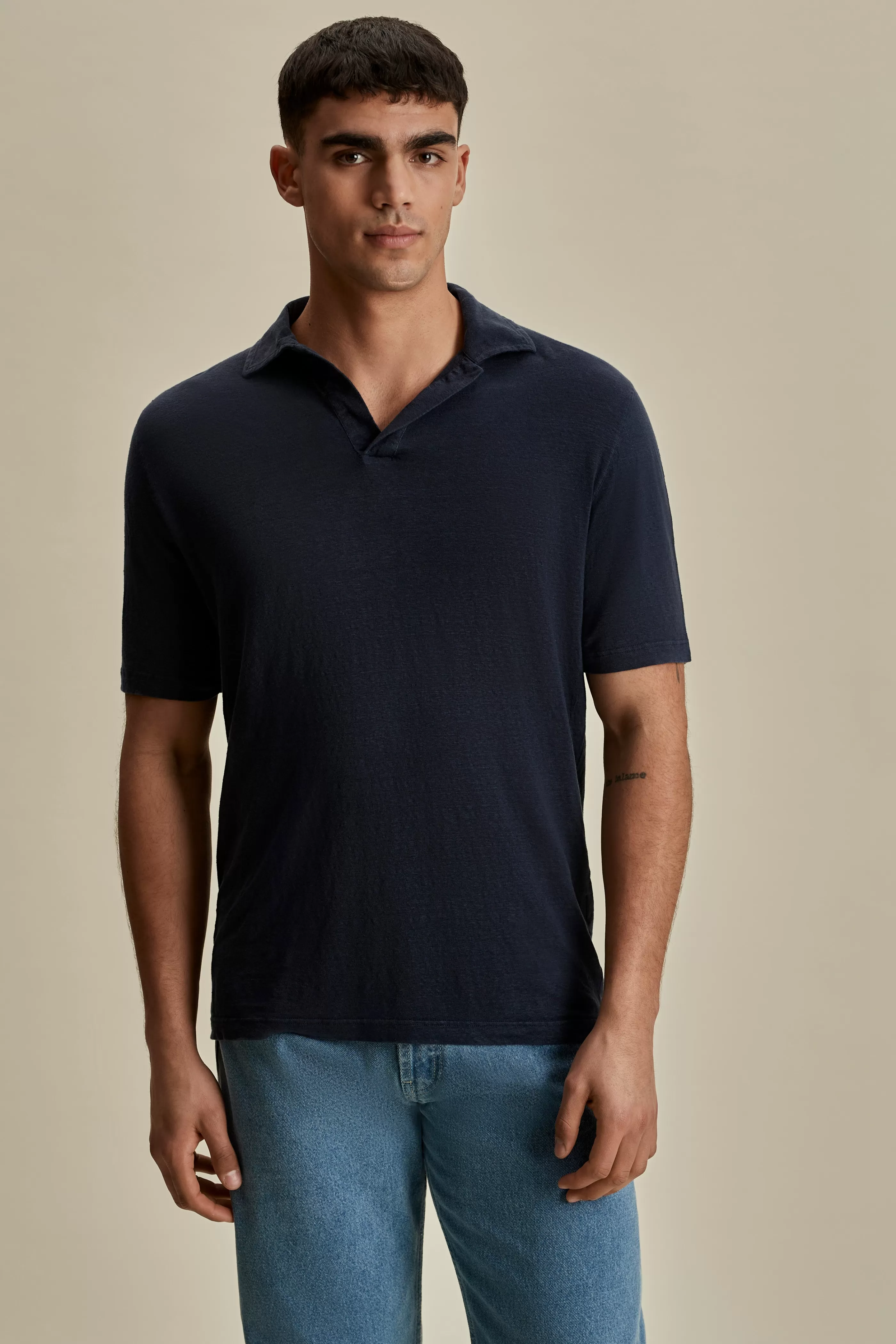 Thom Sweeney Linen Skipper Polo Shirt