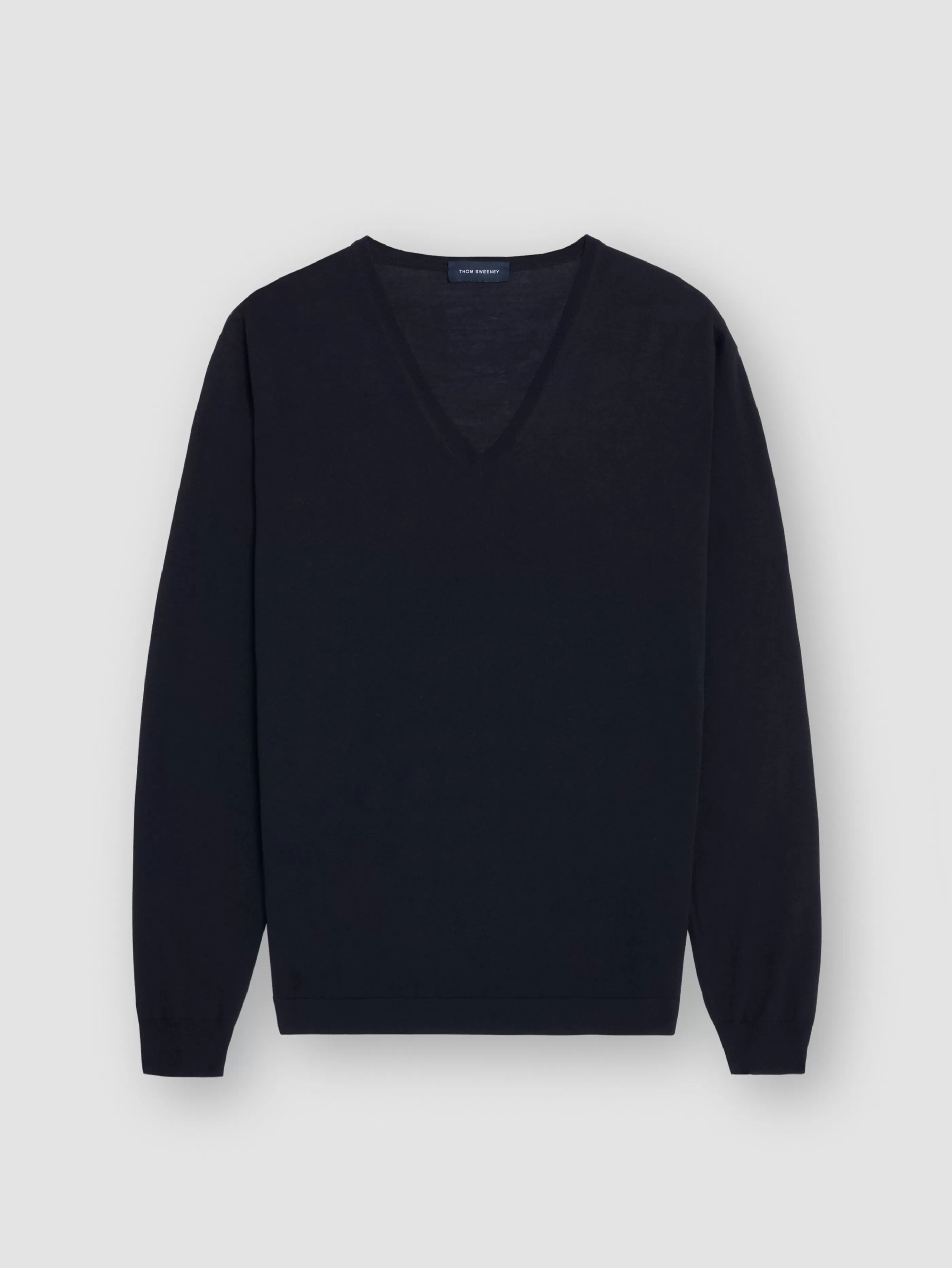 Thom Sweeney Merino Wool Extrafine V-Neck Sweater