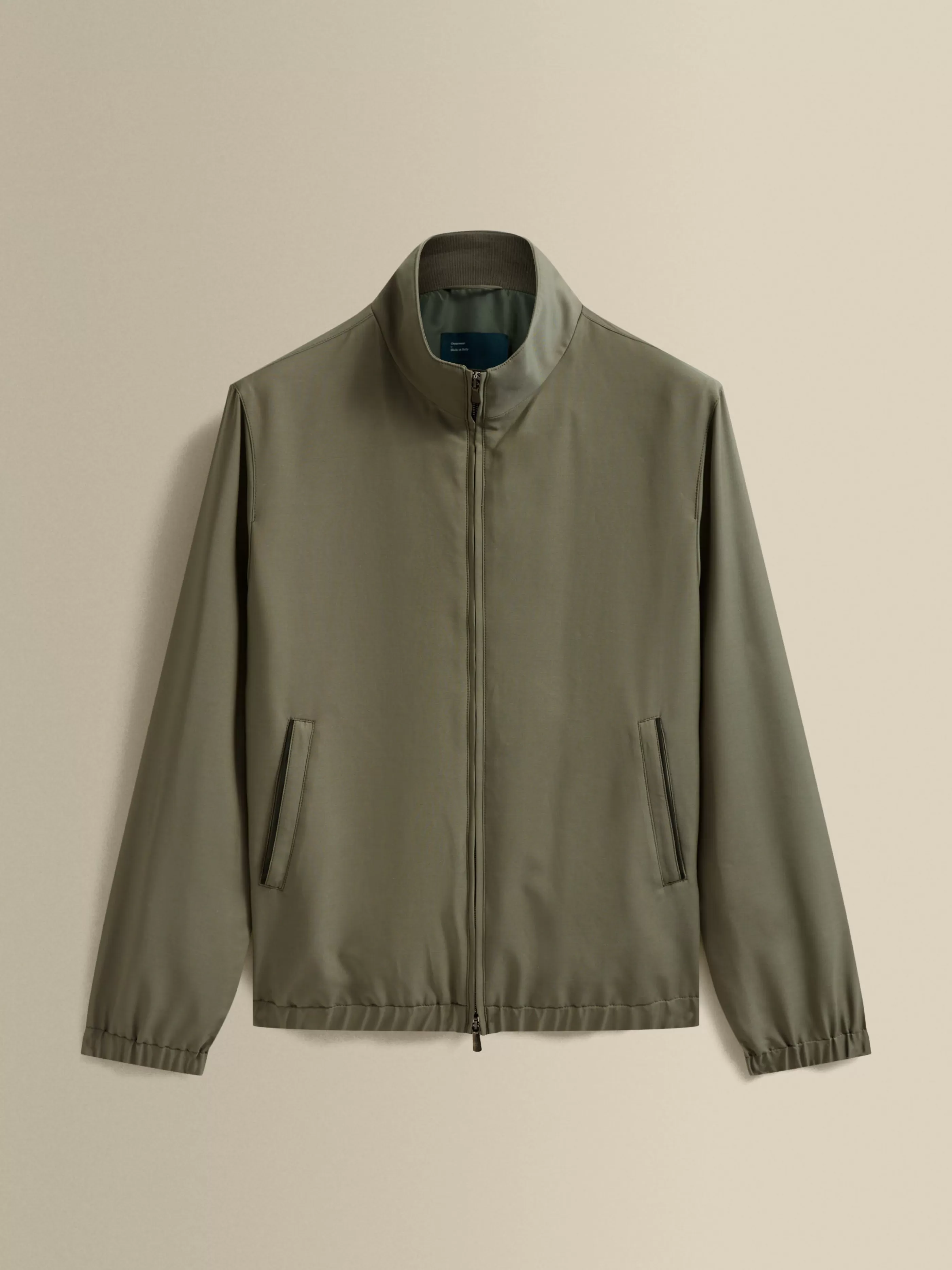 Thom Sweeney Nylon Zip-Through Mock Collar Bomber Jacket