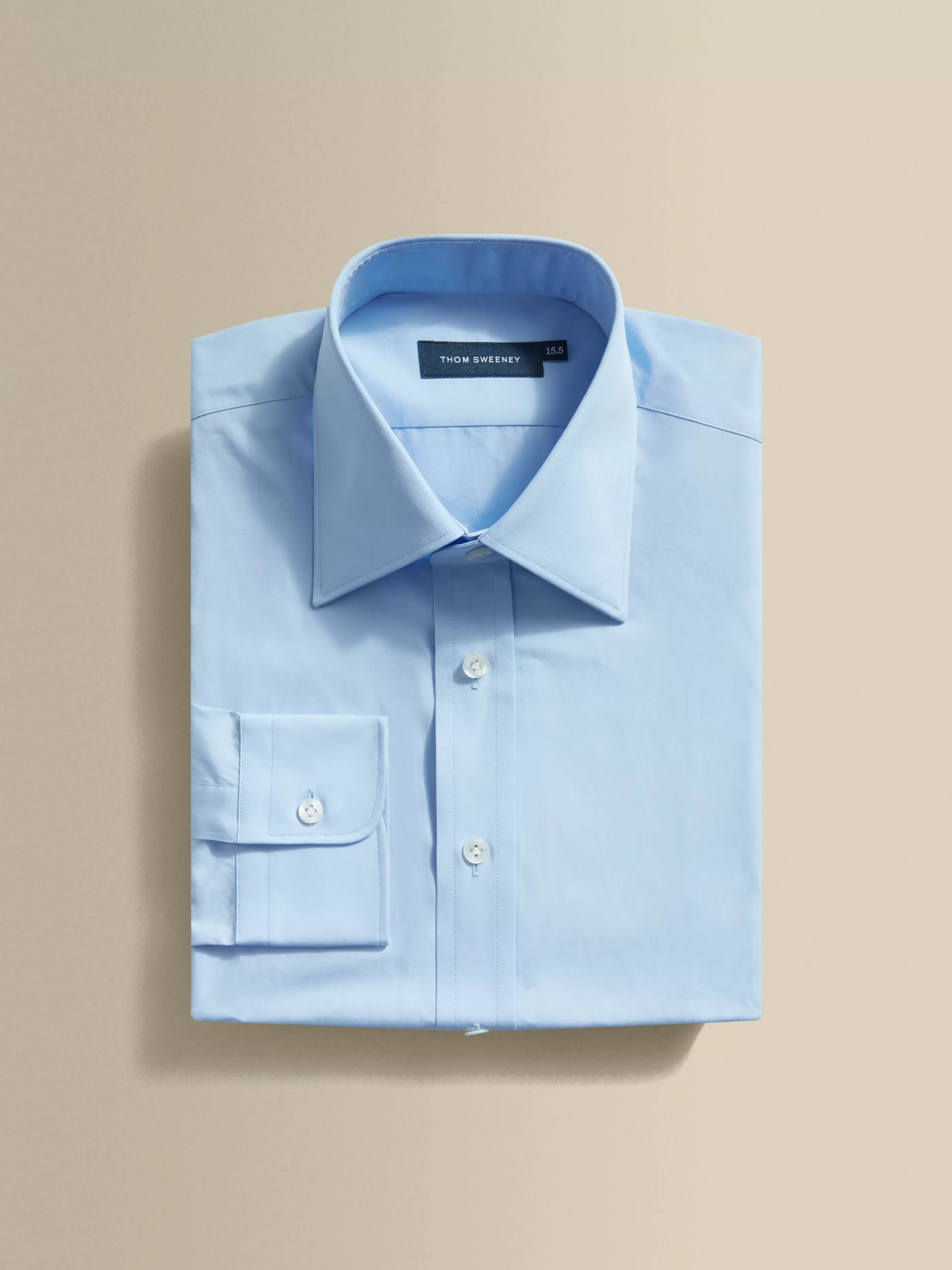 Thom Sweeney Solid Poplin Point Collar Shirt