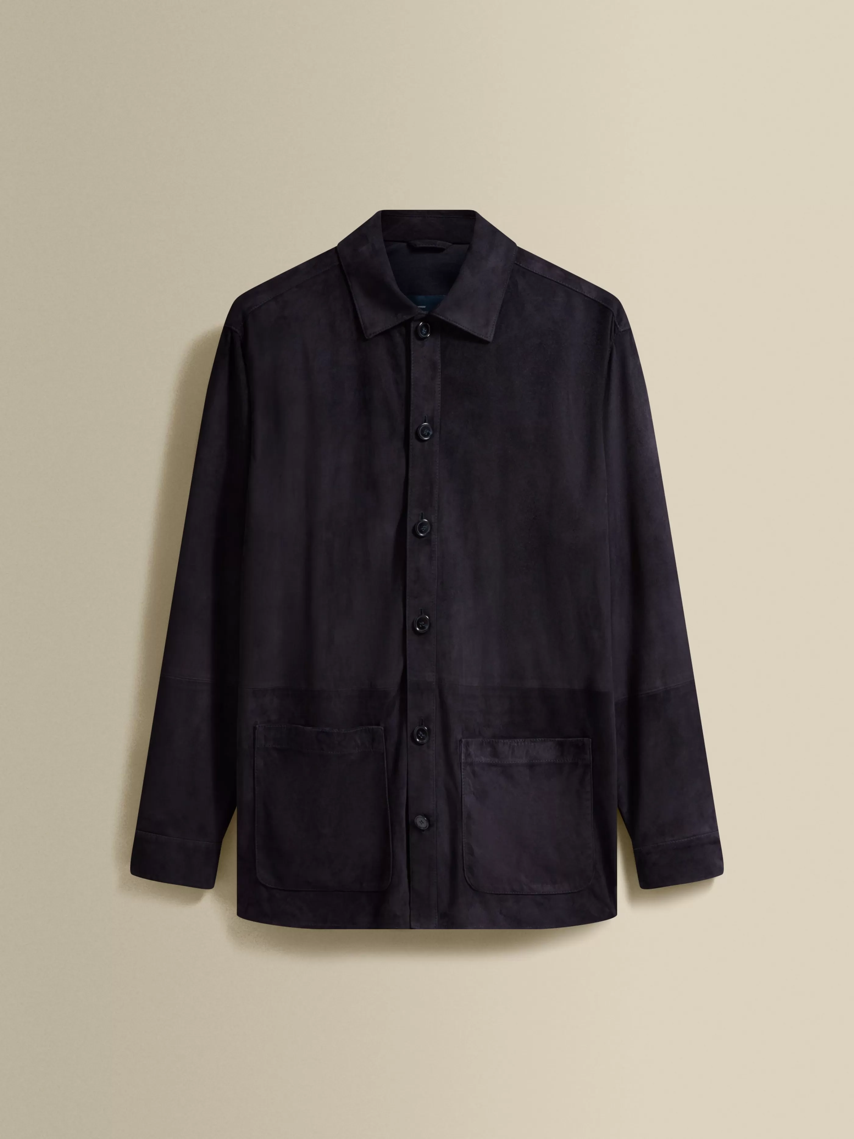 Thom Sweeney Suede Button Through Overshirt