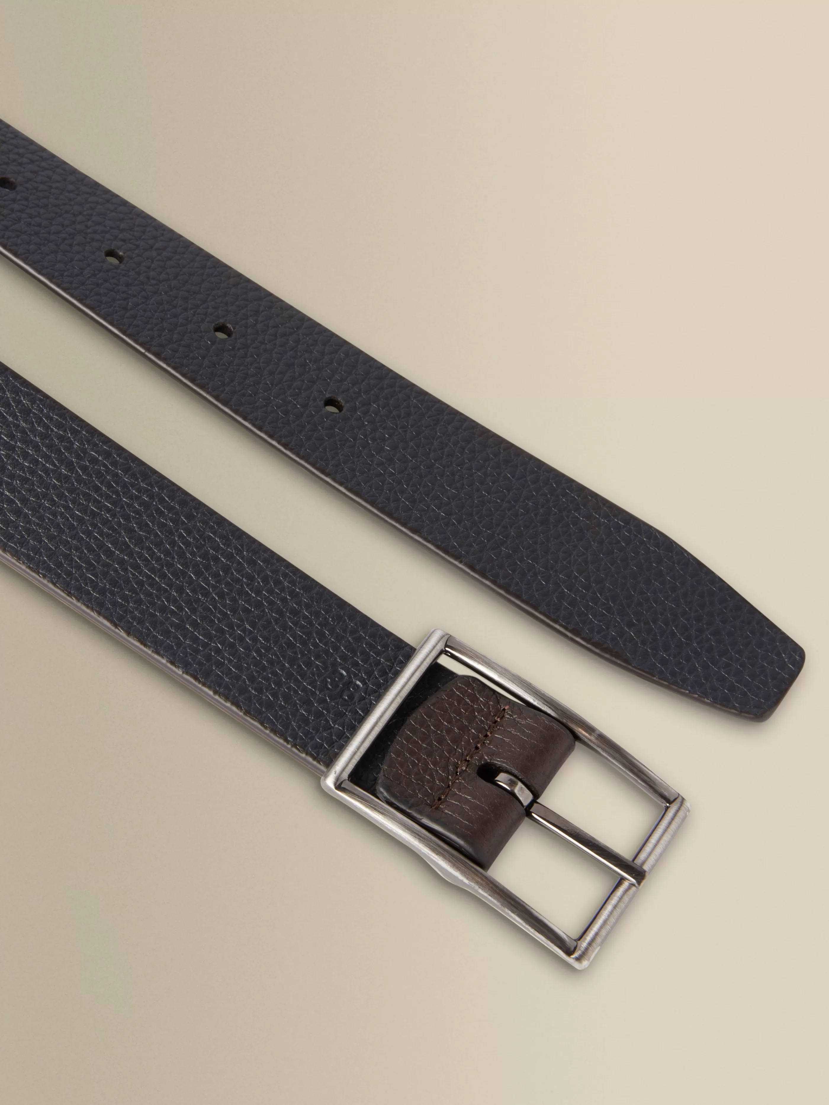 Thom Sweeney Textured Leather Reversible Belt