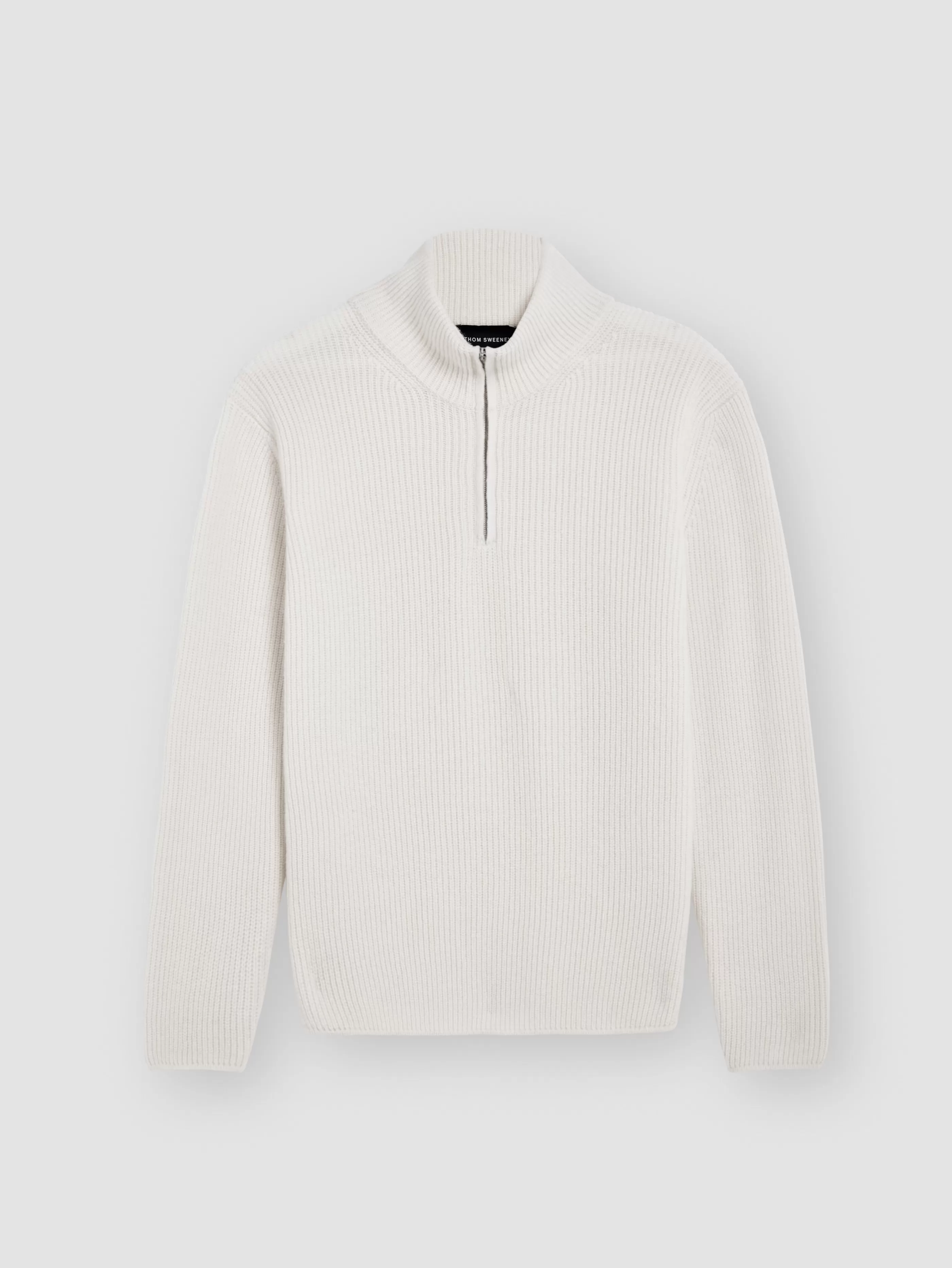 Thom Sweeney Wool Cashmere Half-Zip Fisherman Sweater