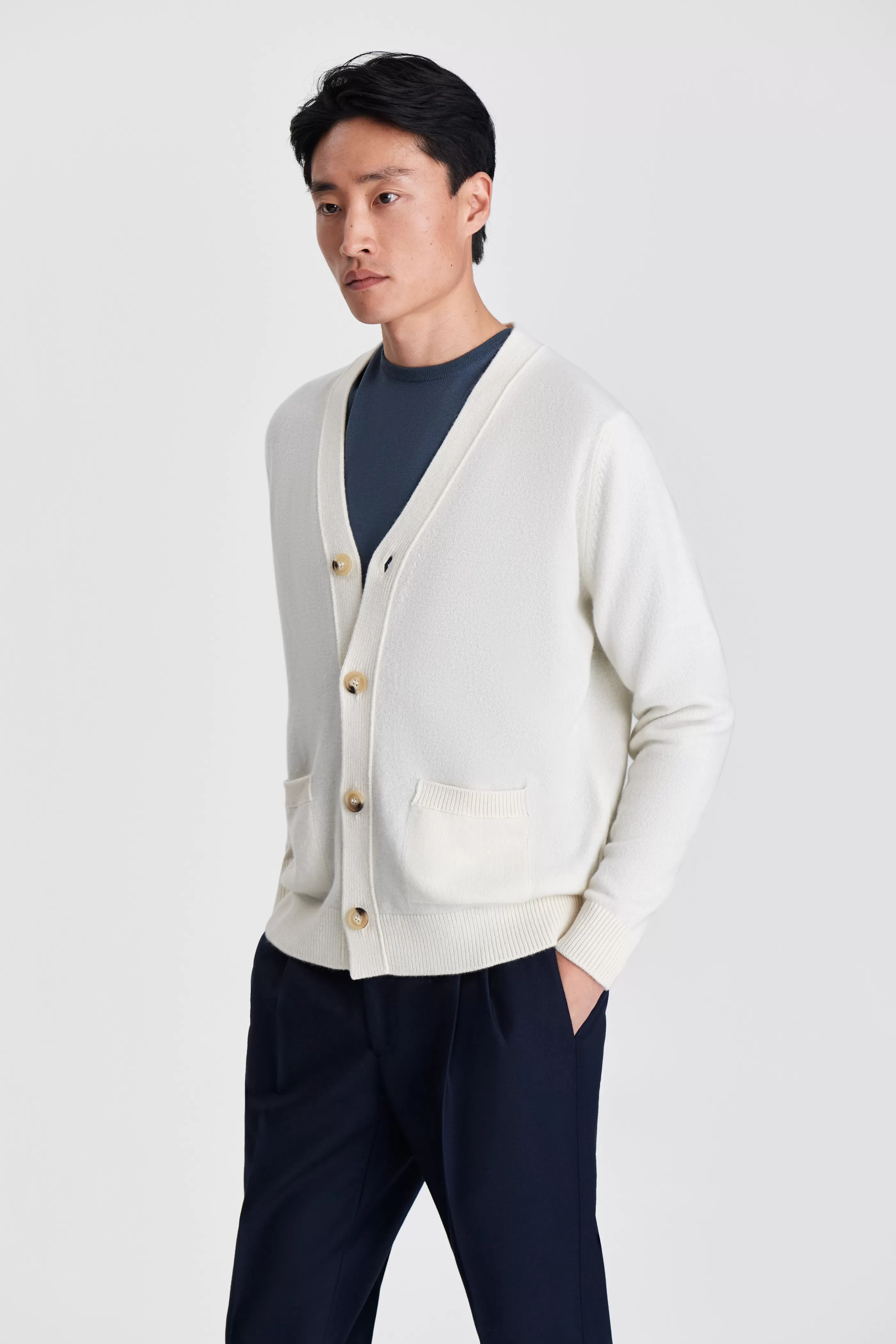 Thom Sweeney Wool Cashmere Lightweight Cardigan