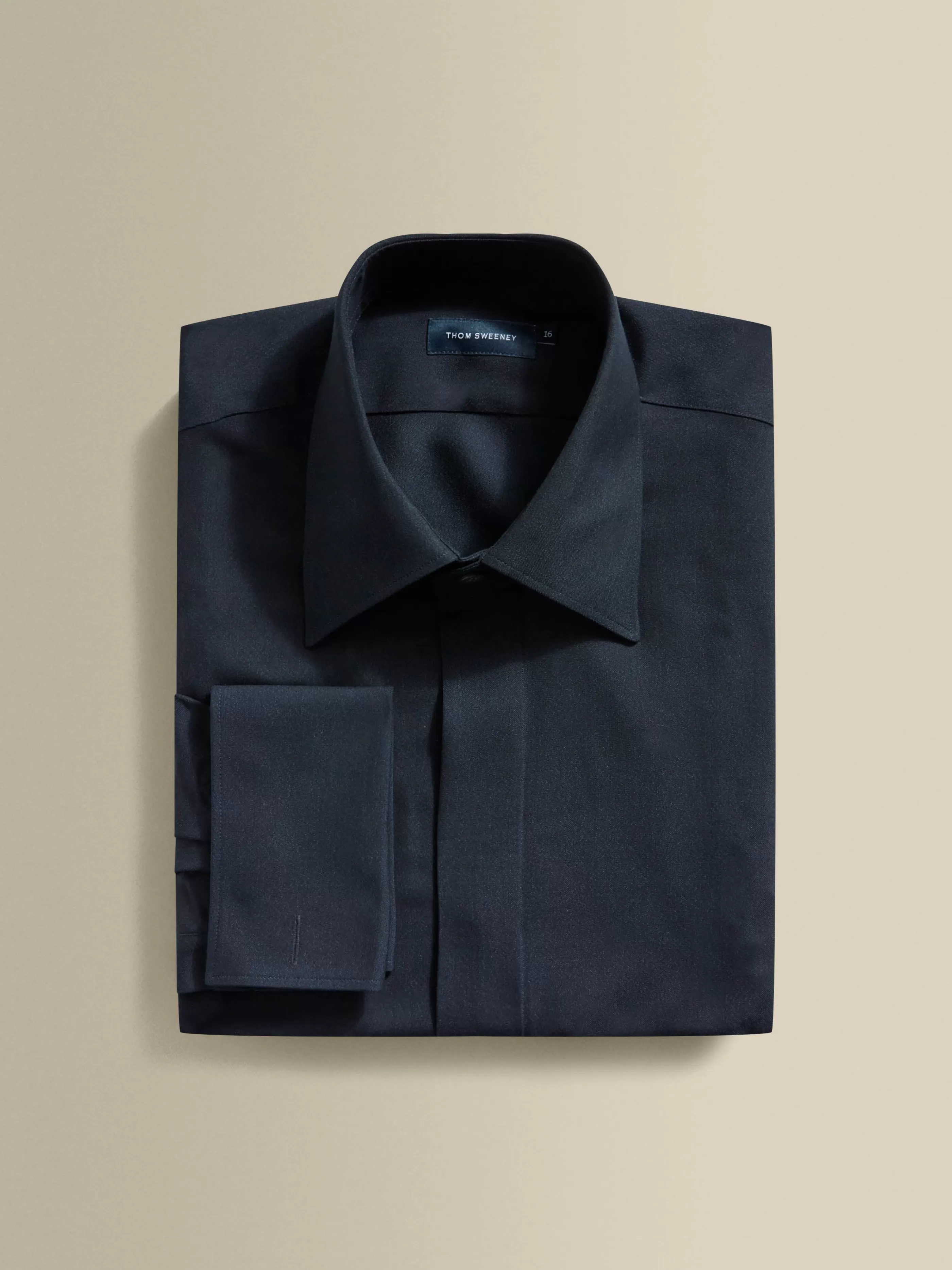 Thom Sweeney Wool Silk Fly Front Dress Shirt