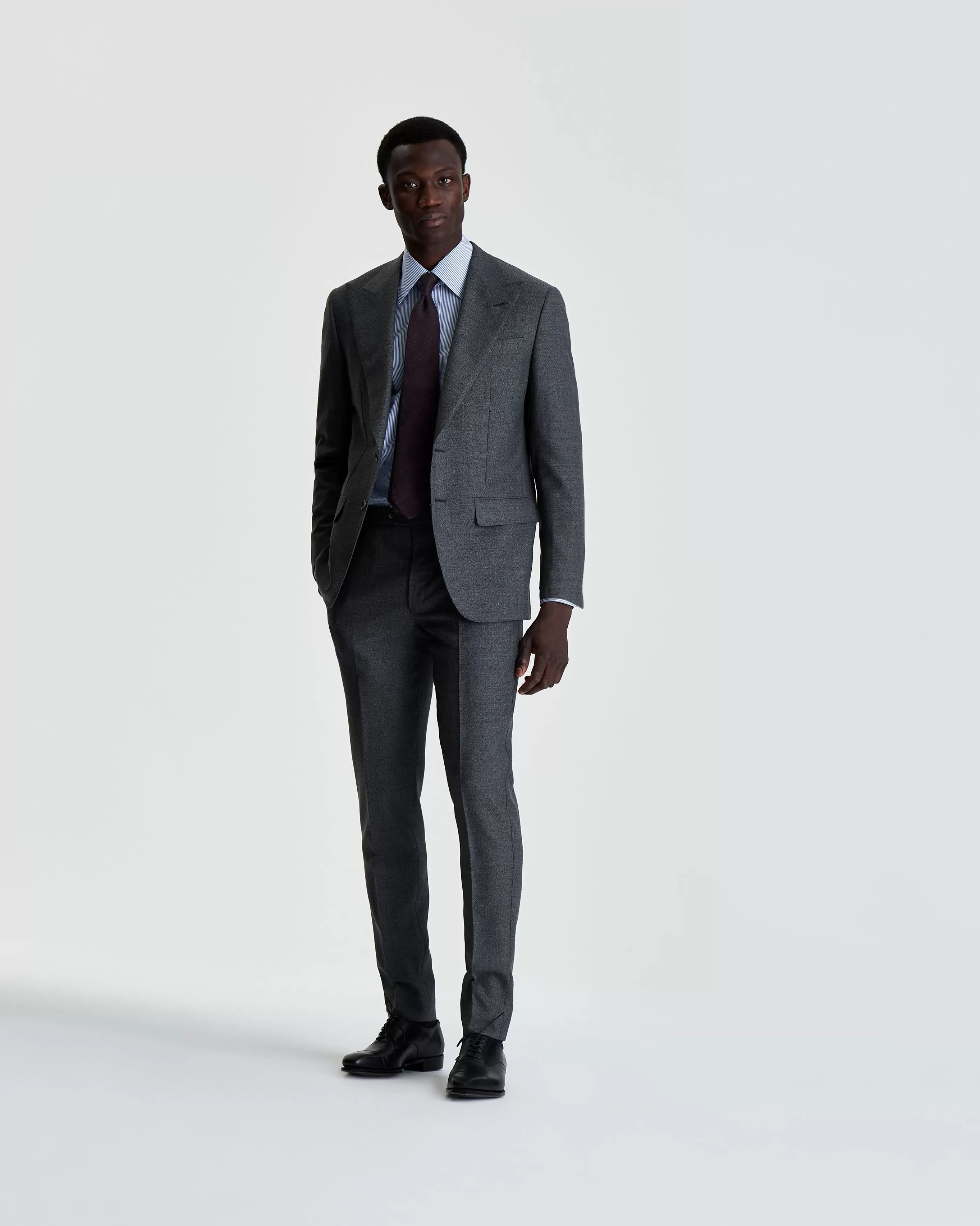 Thom Sweeney Wool Single Breasted Wide Peak Lapel Suit