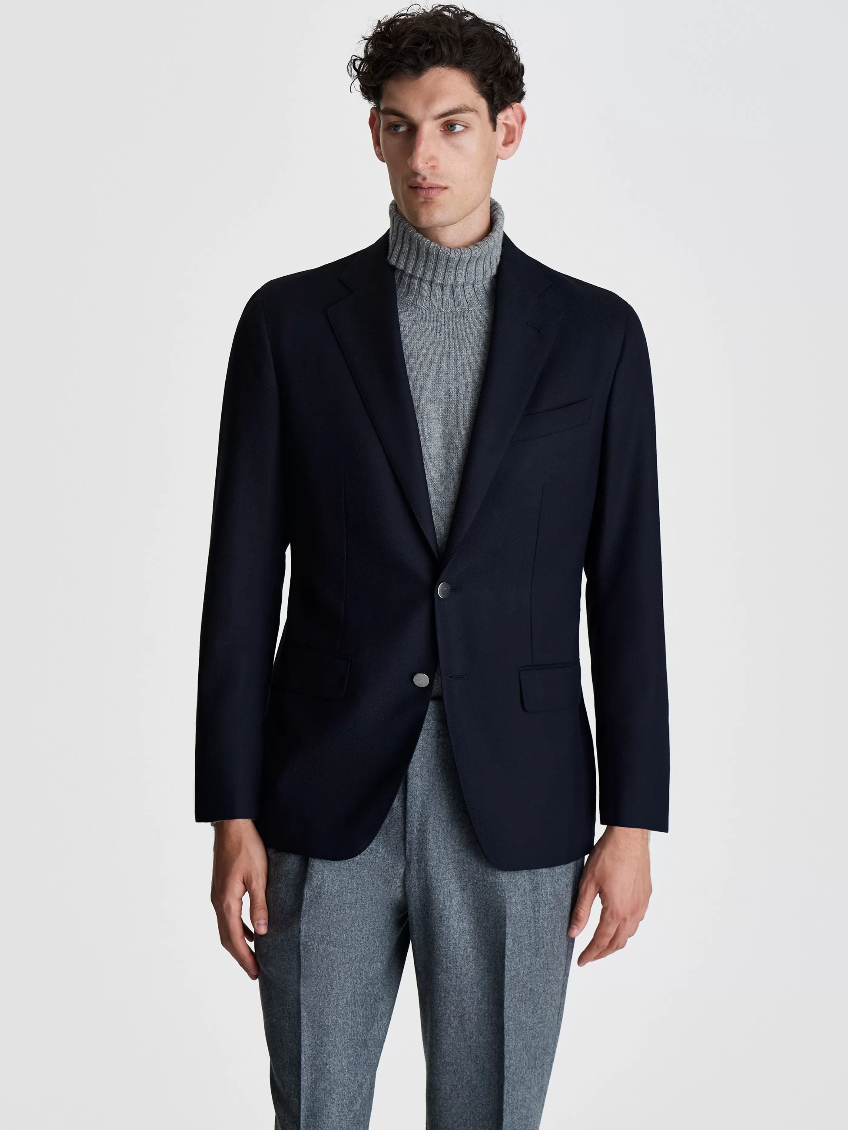 Thom Sweeney Wool Unstructured Single Breasted Jacket