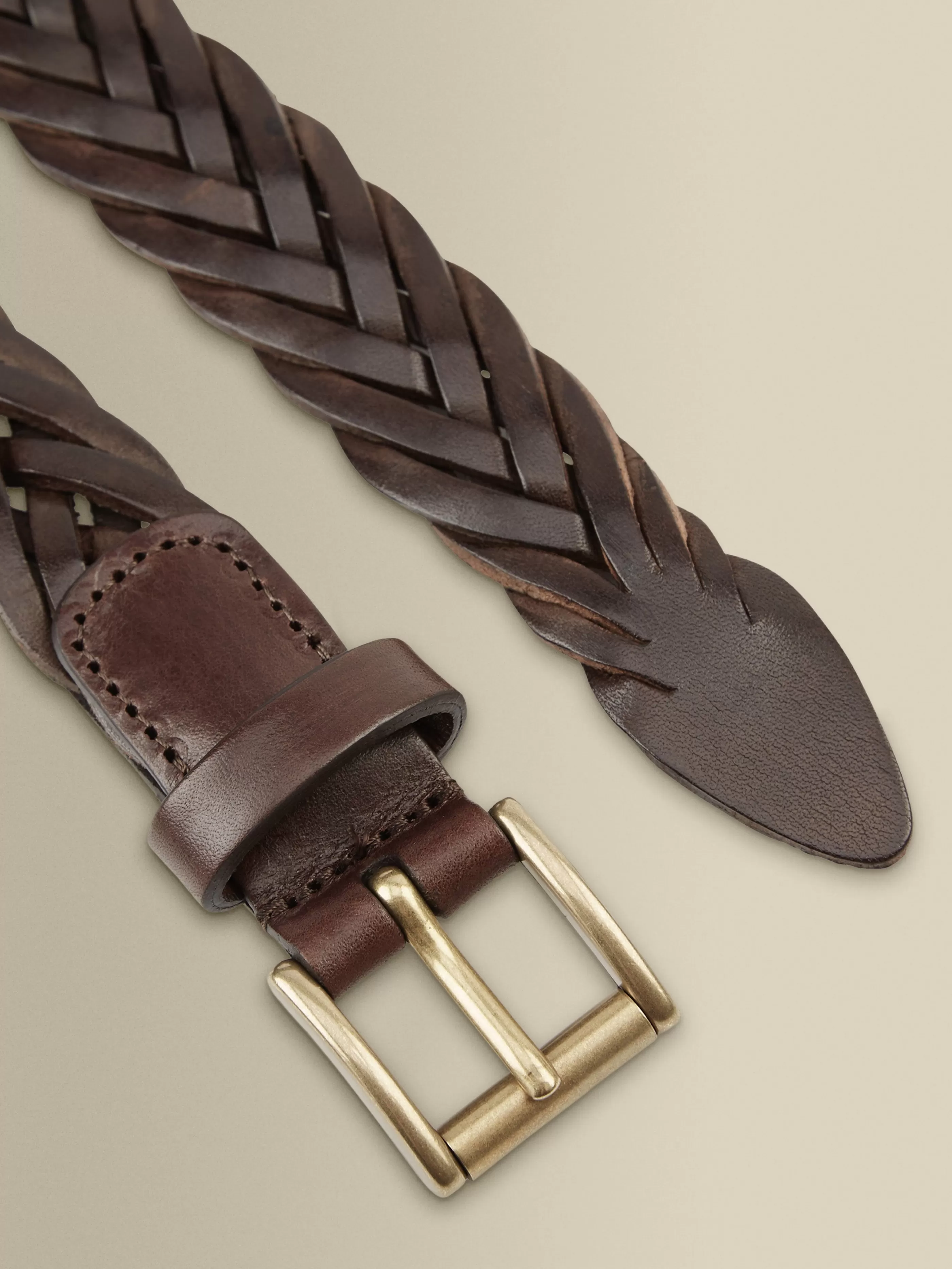 Thom Sweeney Woven Leather Belt